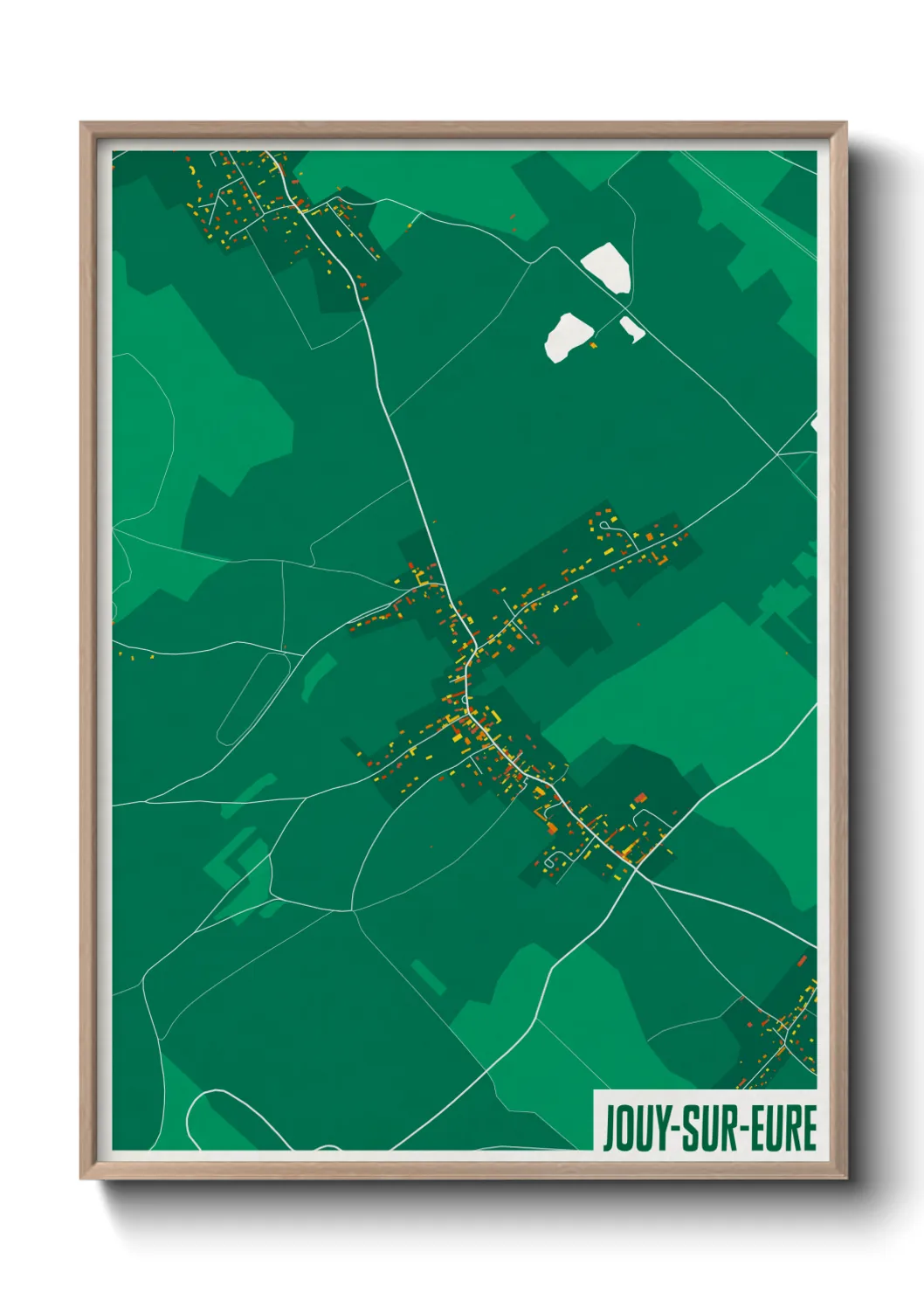 Une affiche de carte sur Jouy-sur-Eure