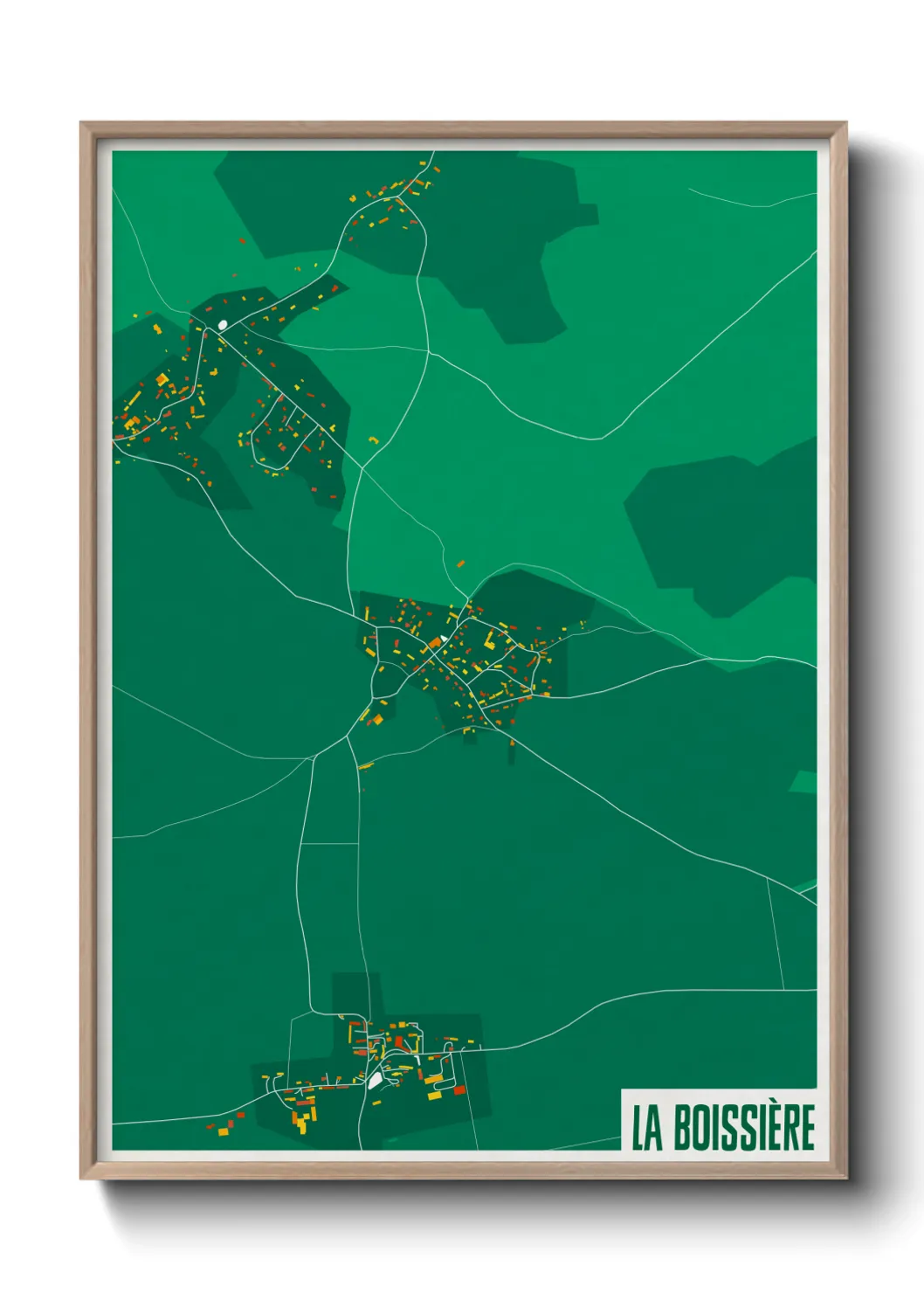 Une affiche de carte sur La Boissière