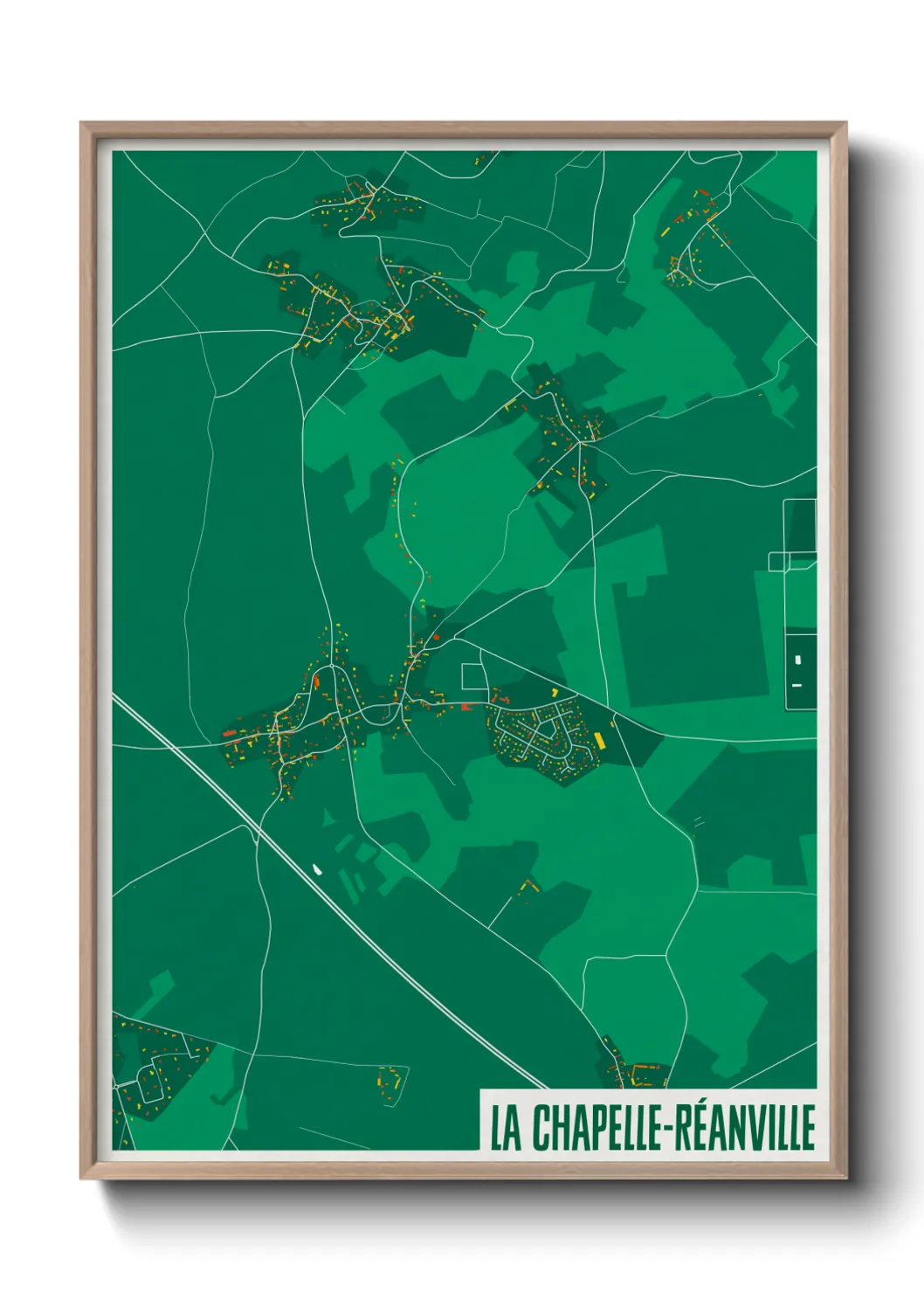 Une affiche de carte sur La Chapelle-Réanville