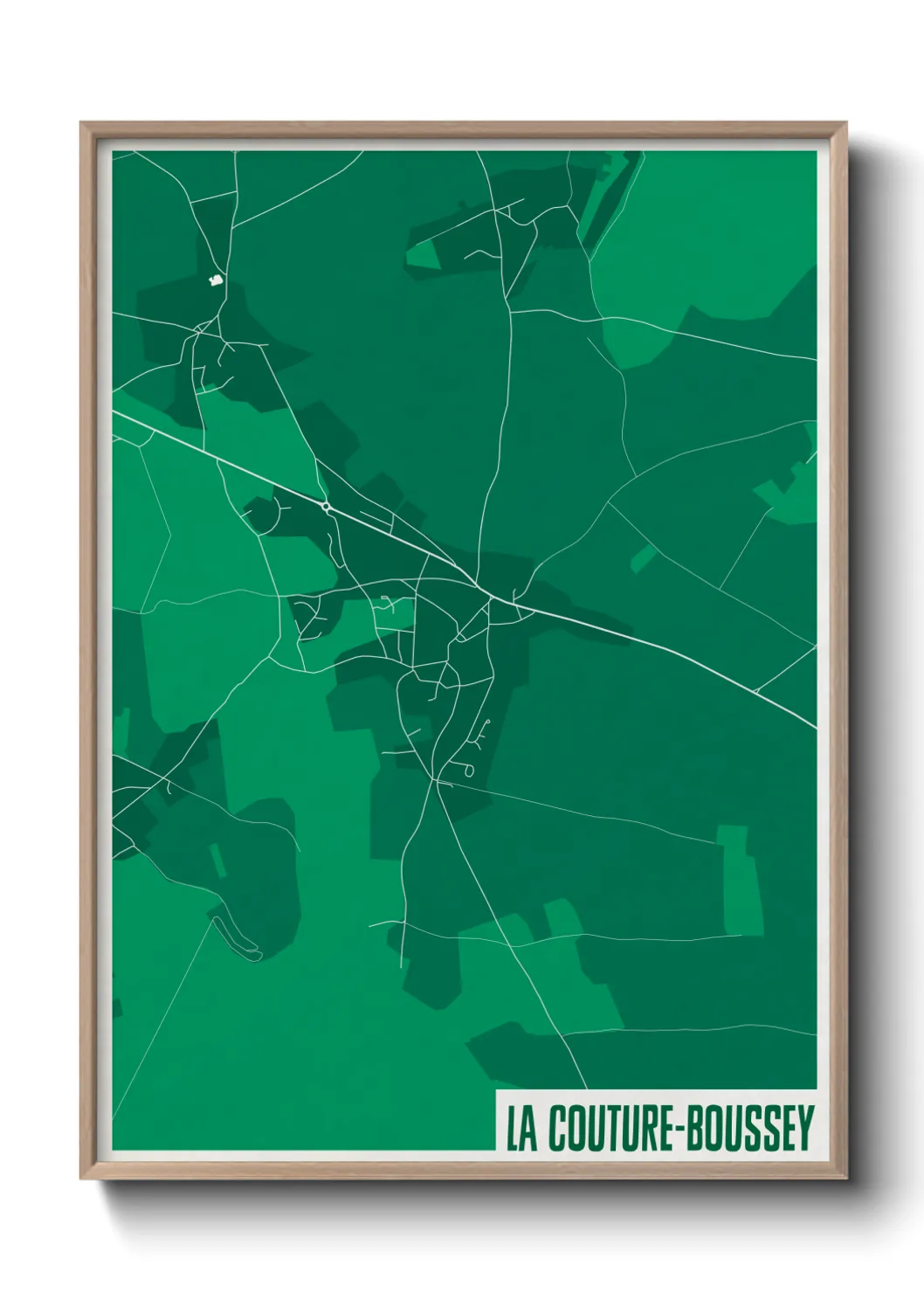 Une affiche de carte sur La Couture-Boussey