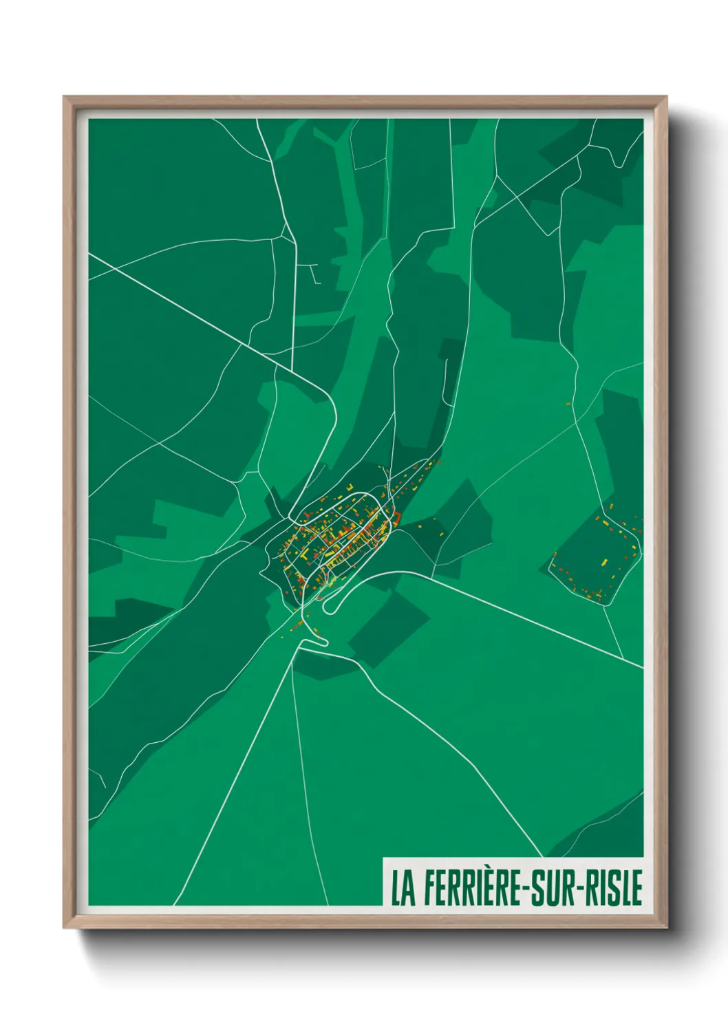 Une affiche de carte sur La Ferrière-sur-Risle
