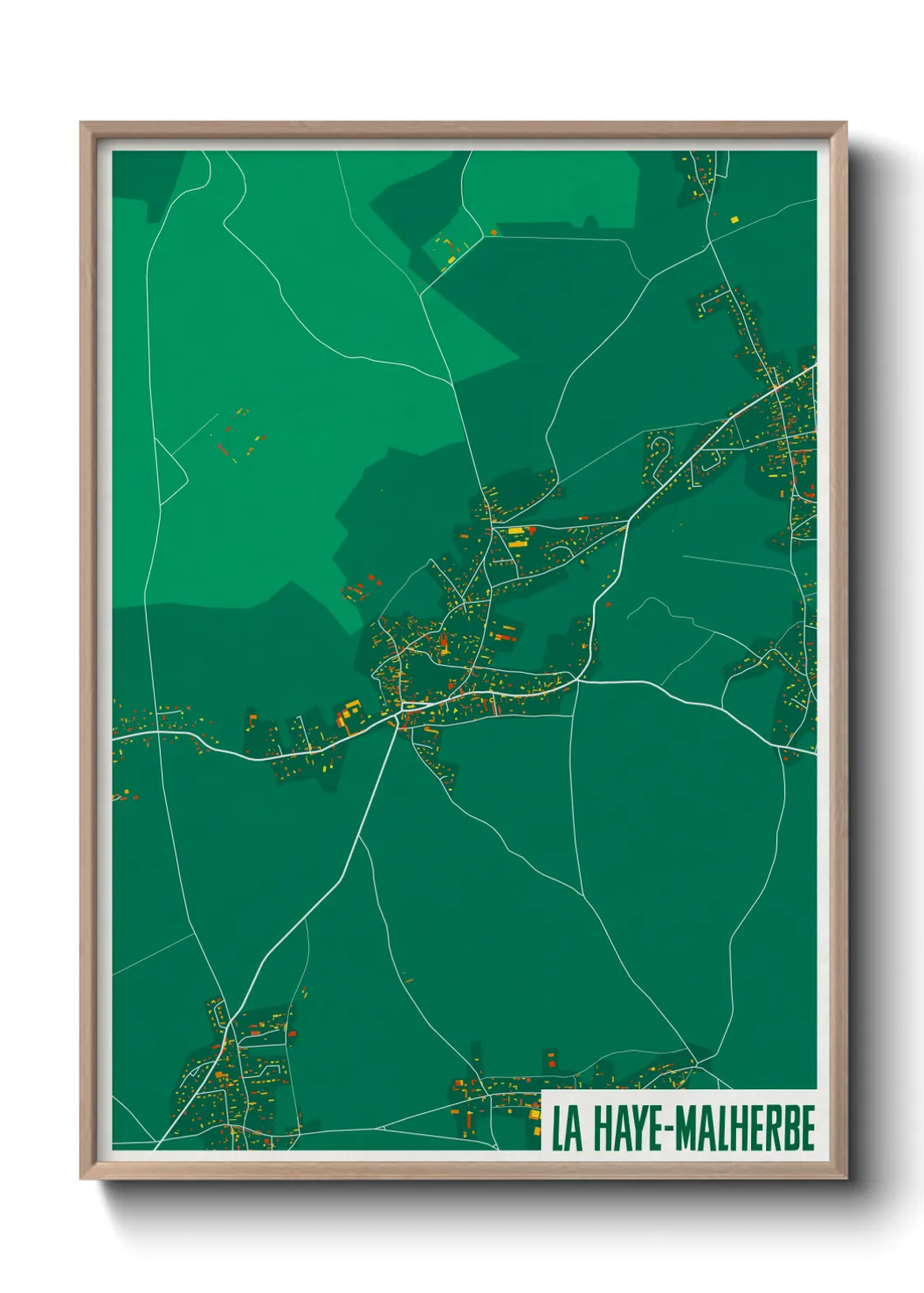 Une affiche de carte sur La Haye-Malherbe