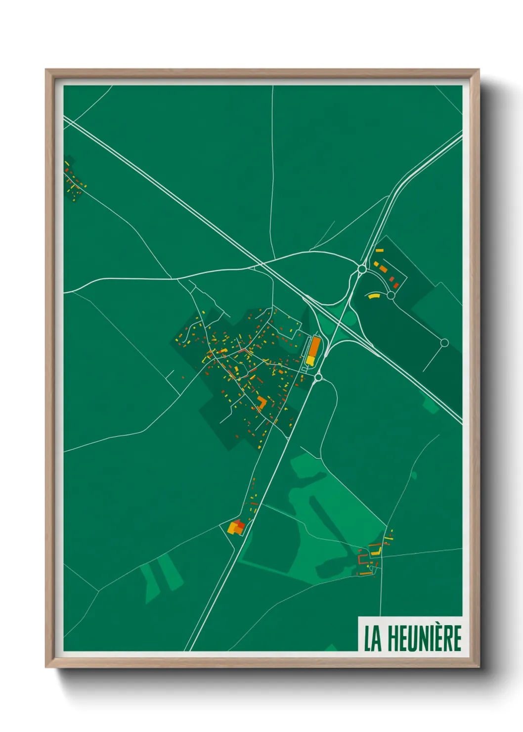 Une affiche de carte sur La Heunière