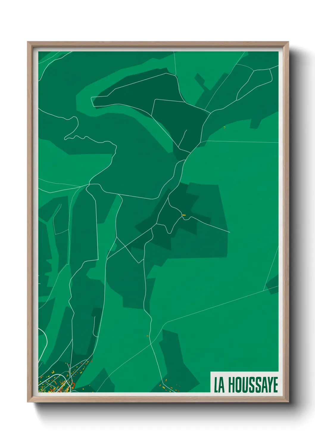 Une affiche de carte sur La Houssaye