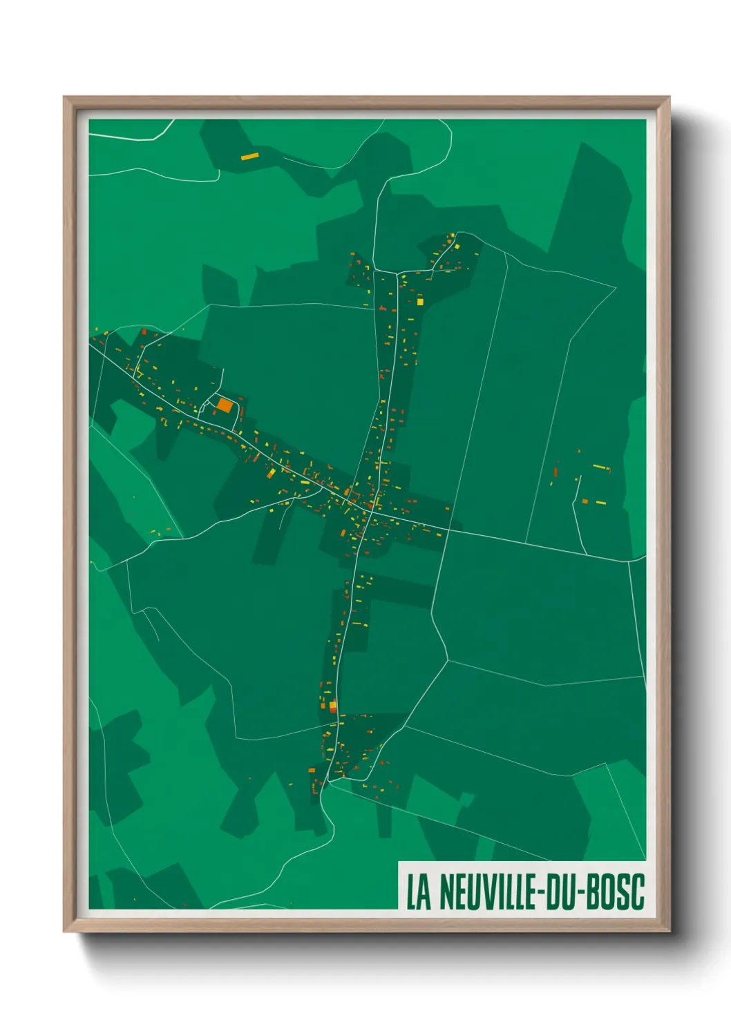 Une affiche de carte sur La Neuville-du-Bosc