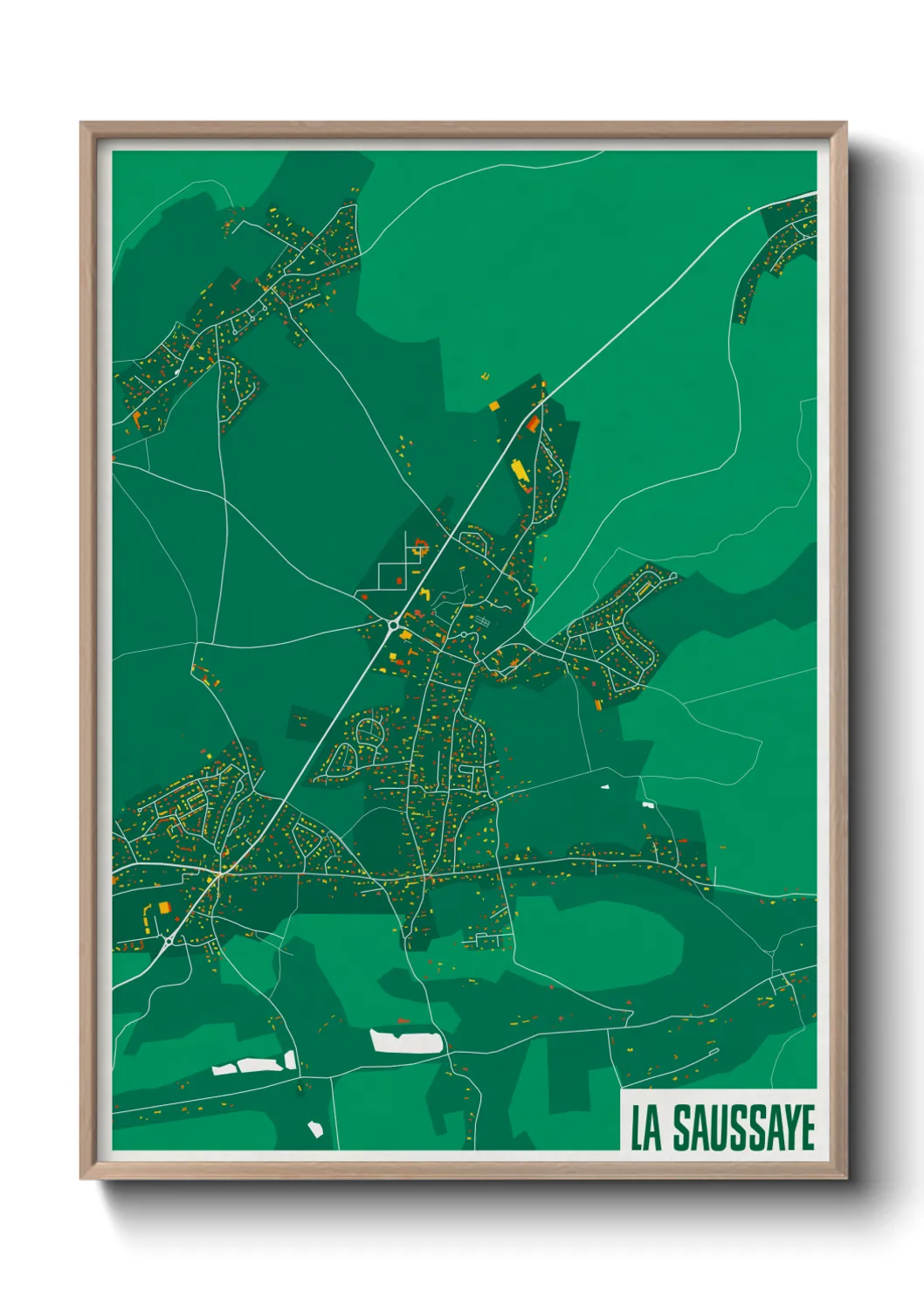 Une affiche de carte sur La Saussaye