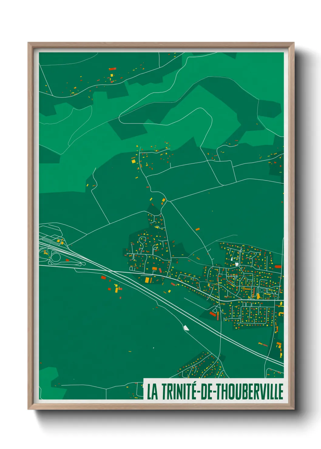 Une affiche de carte sur La Trinité-de-Thouberville