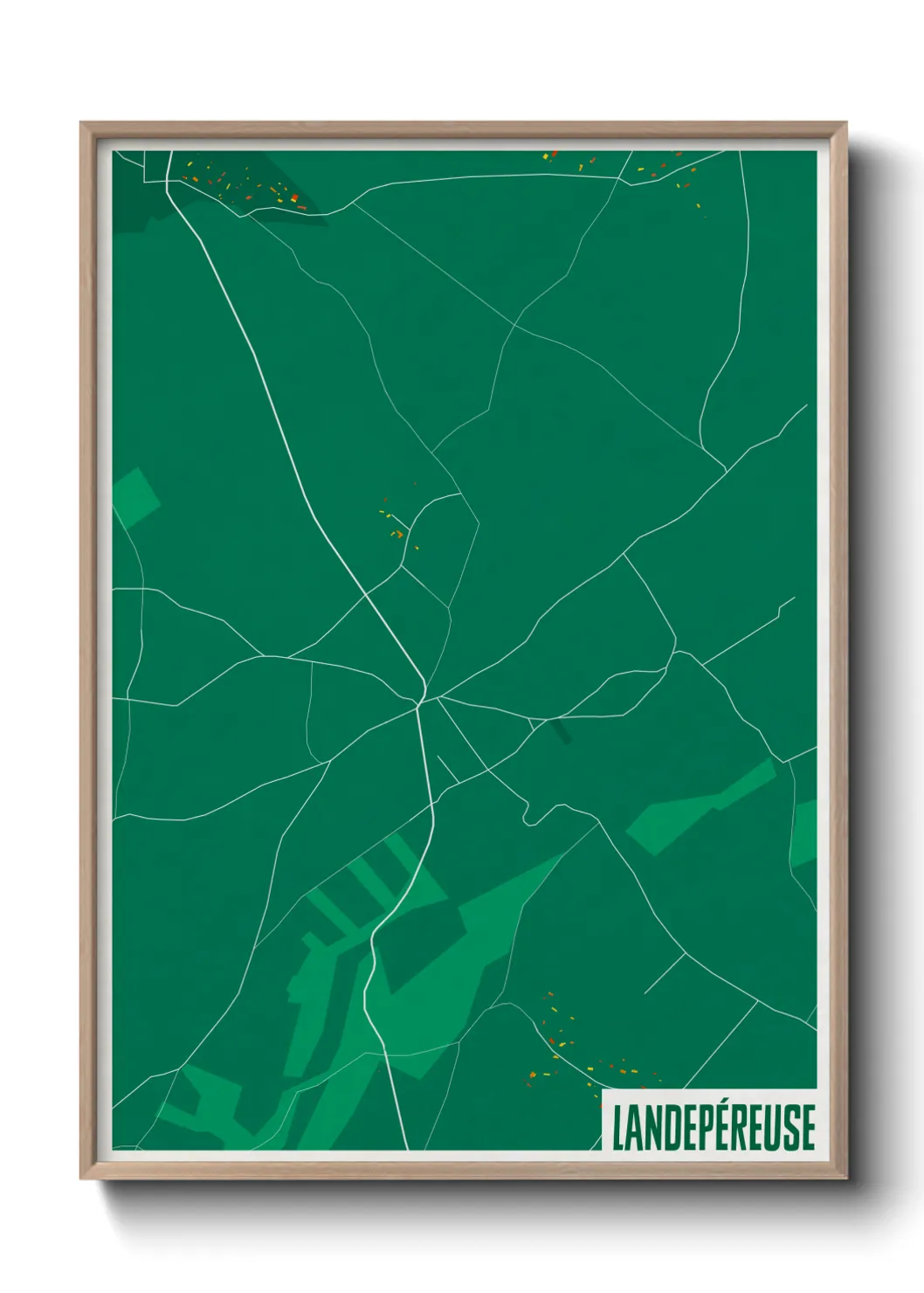 Une affiche de carte sur Landepéreuse