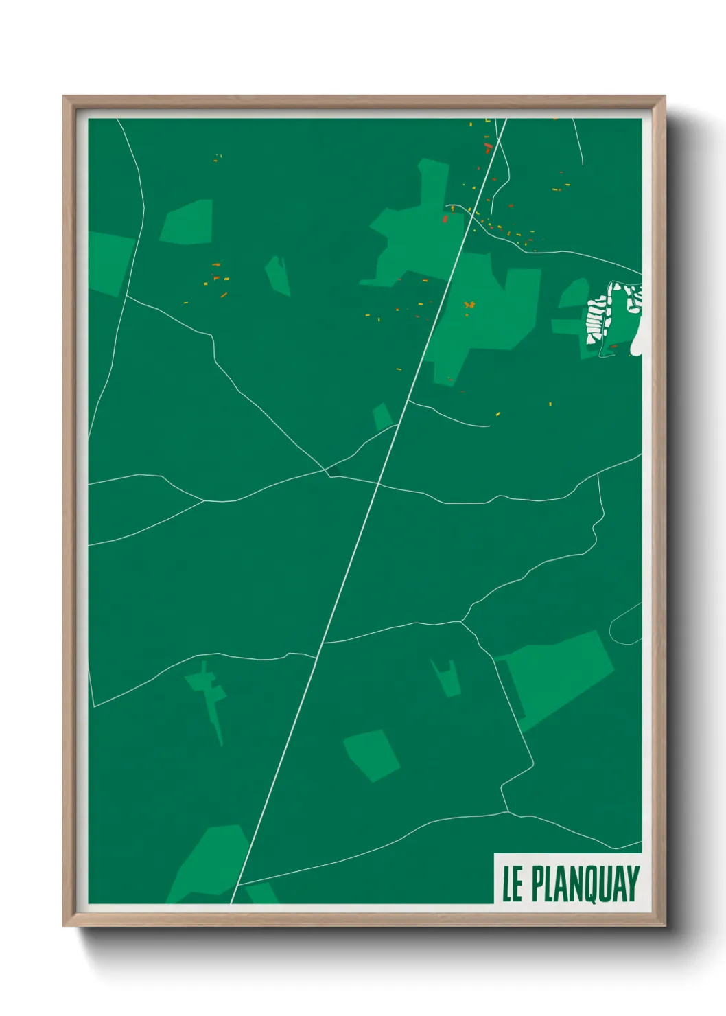 Une affiche de carte sur Le Planquay