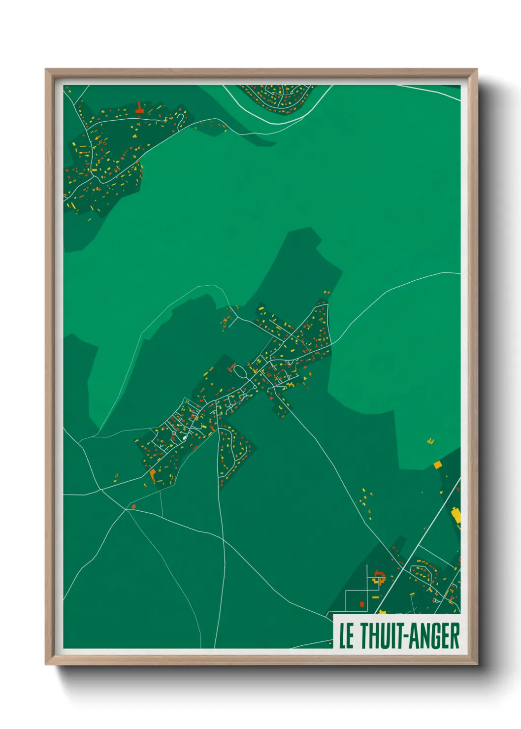 Une affiche de carte sur Le Thuit-Anger