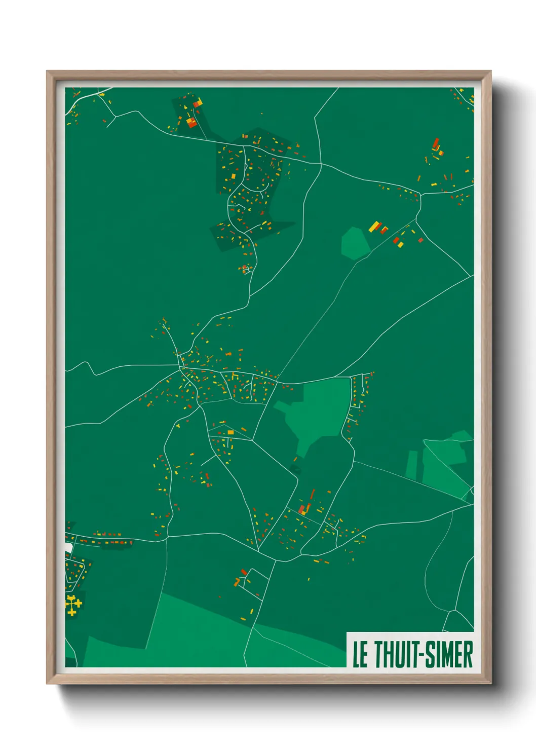 Une affiche de carte sur Le Thuit-Simer