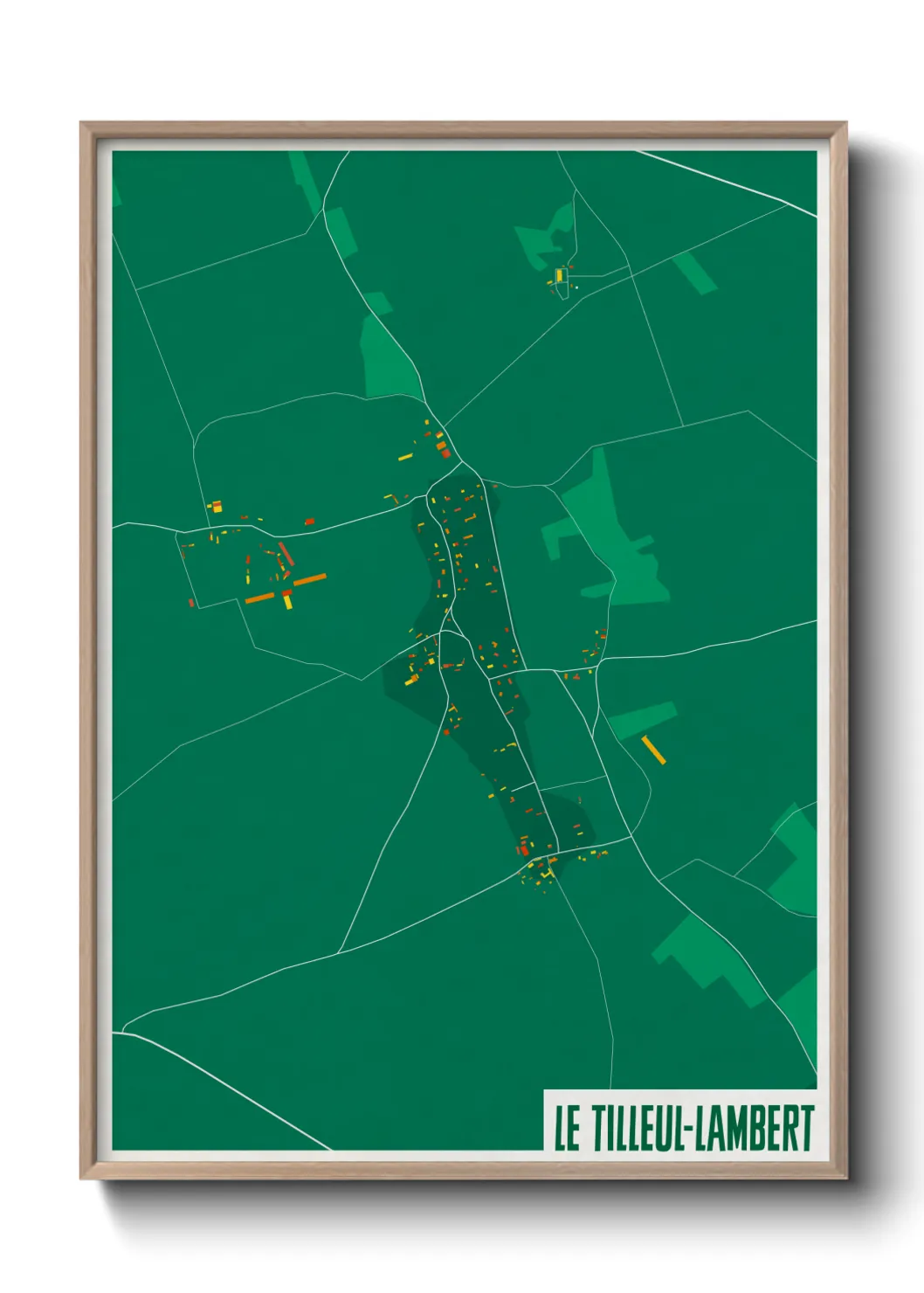 Une affiche de carte sur Le Tilleul-Lambert