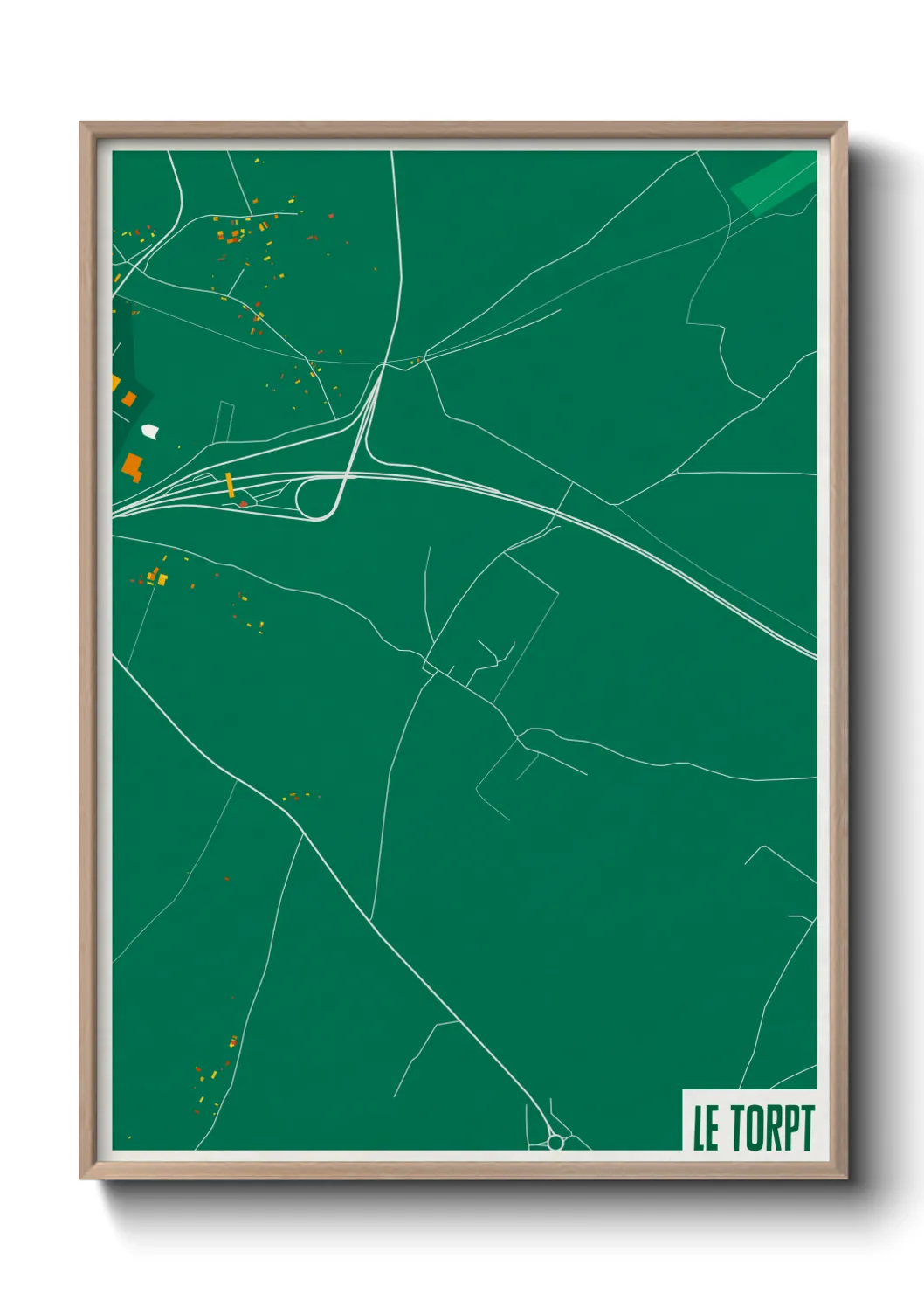 Une affiche de carte sur Le Torpt