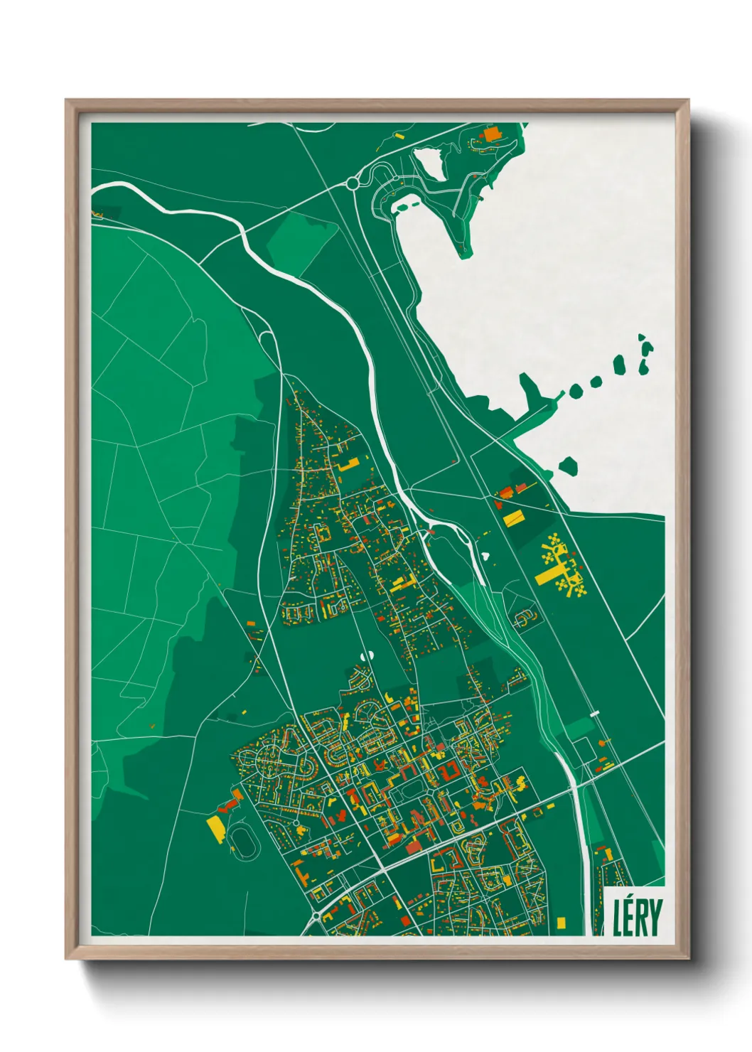 Une affiche de carte sur Léry