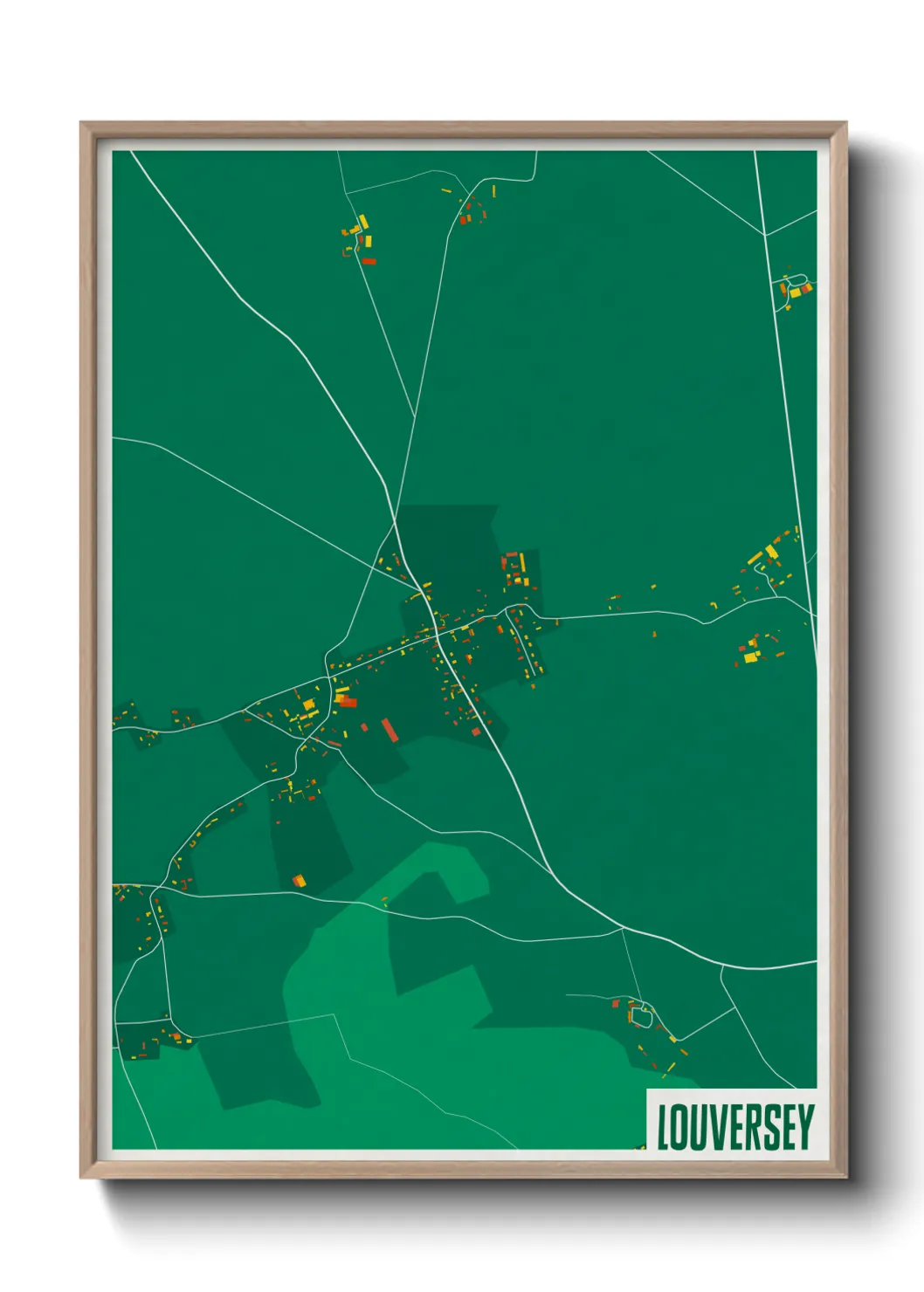 Une affiche de carte sur Louversey