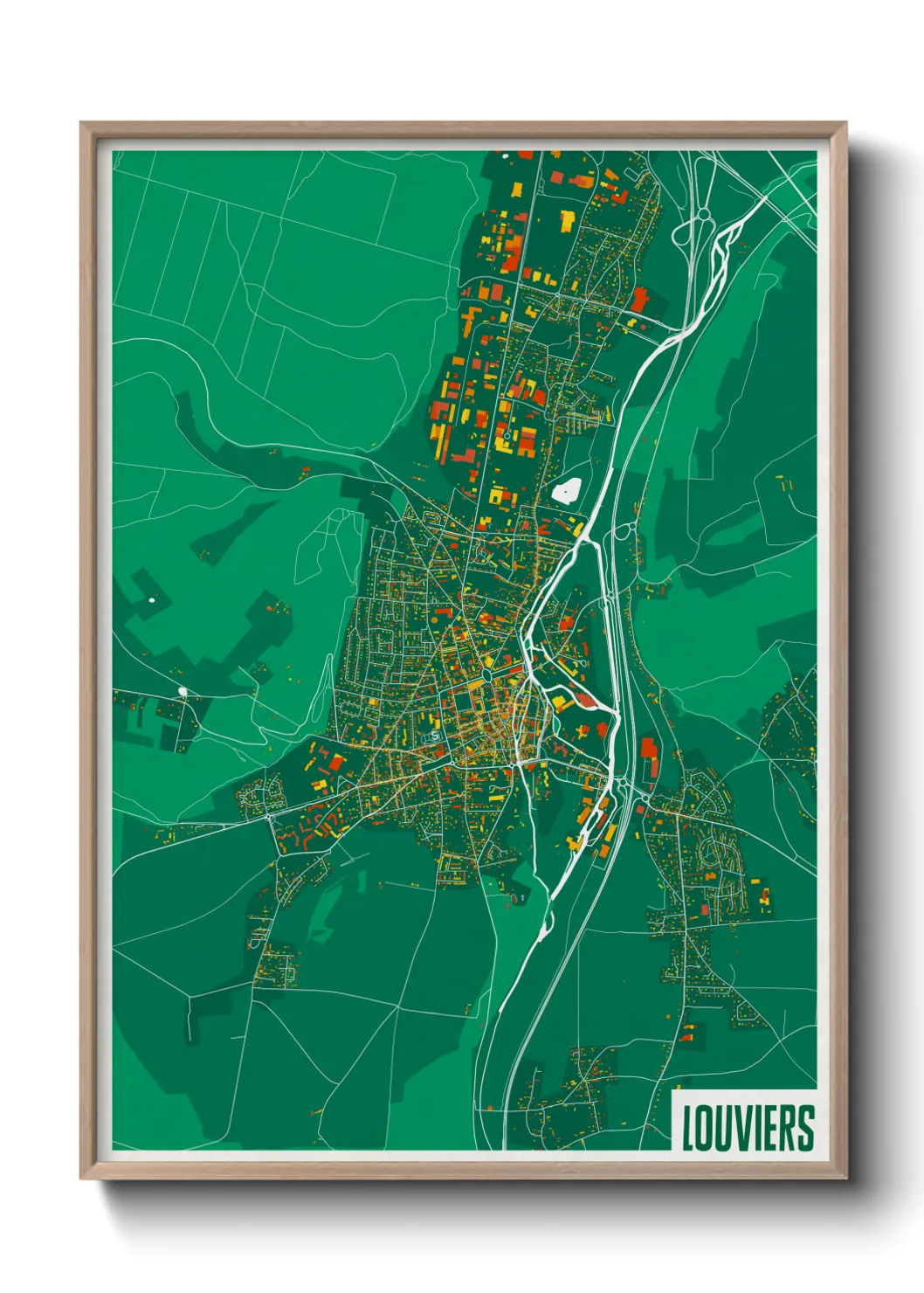 Une affiche de carte sur Louviers