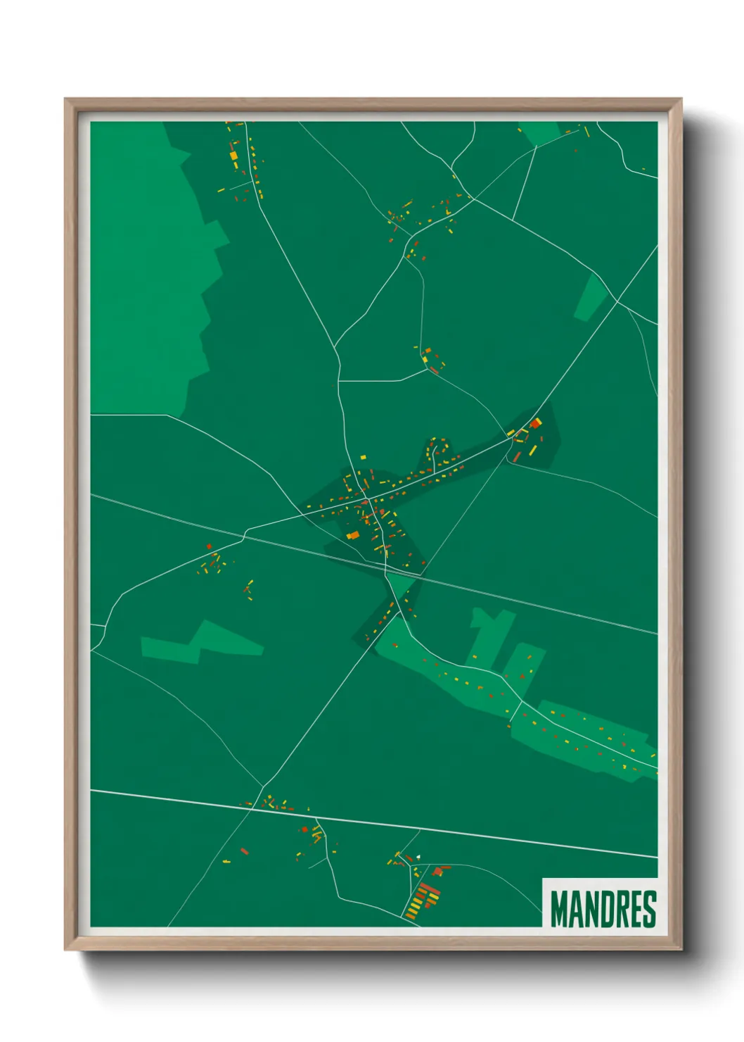 Une affiche de carte sur Mandres