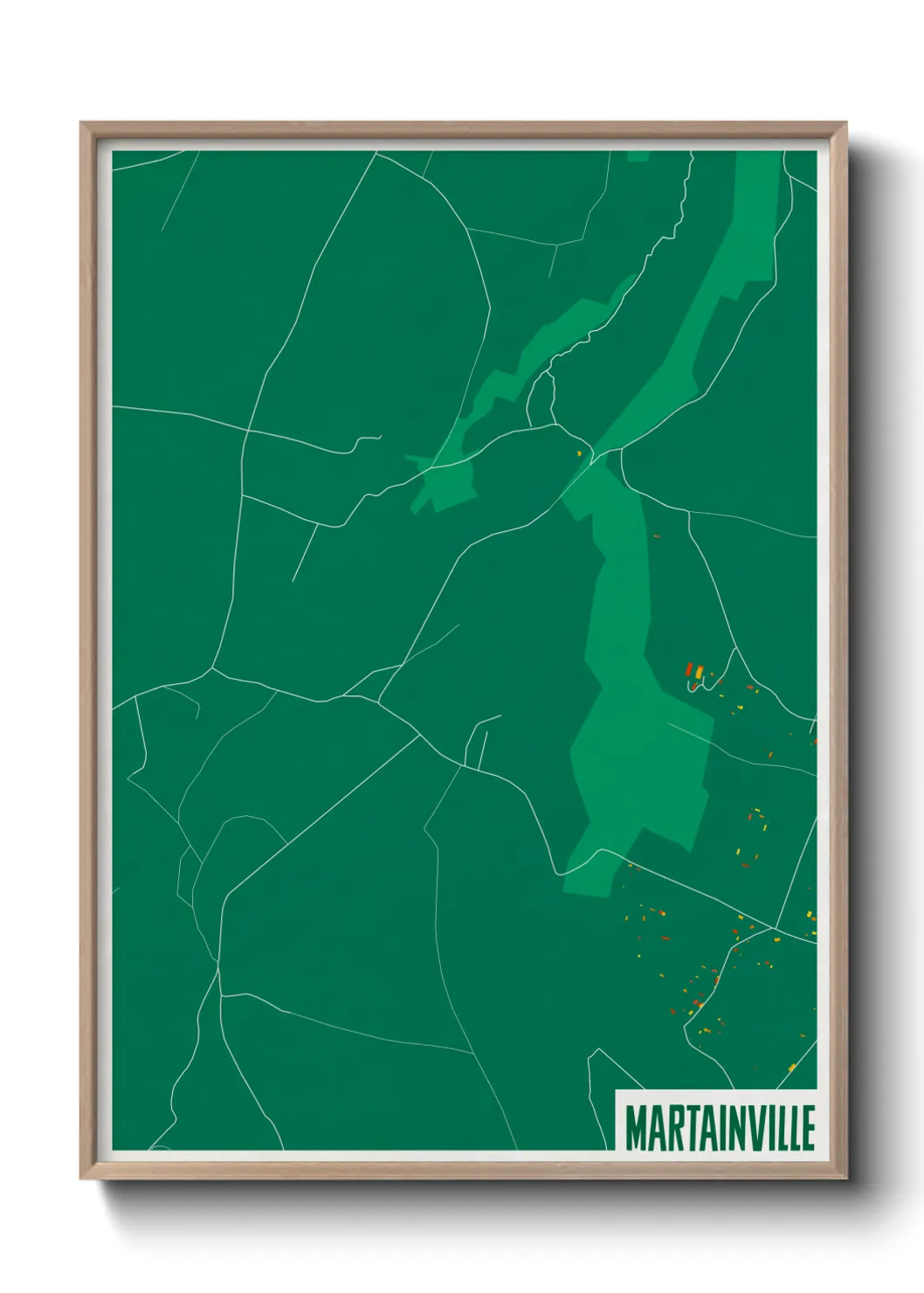 Une affiche de carte sur Martainville