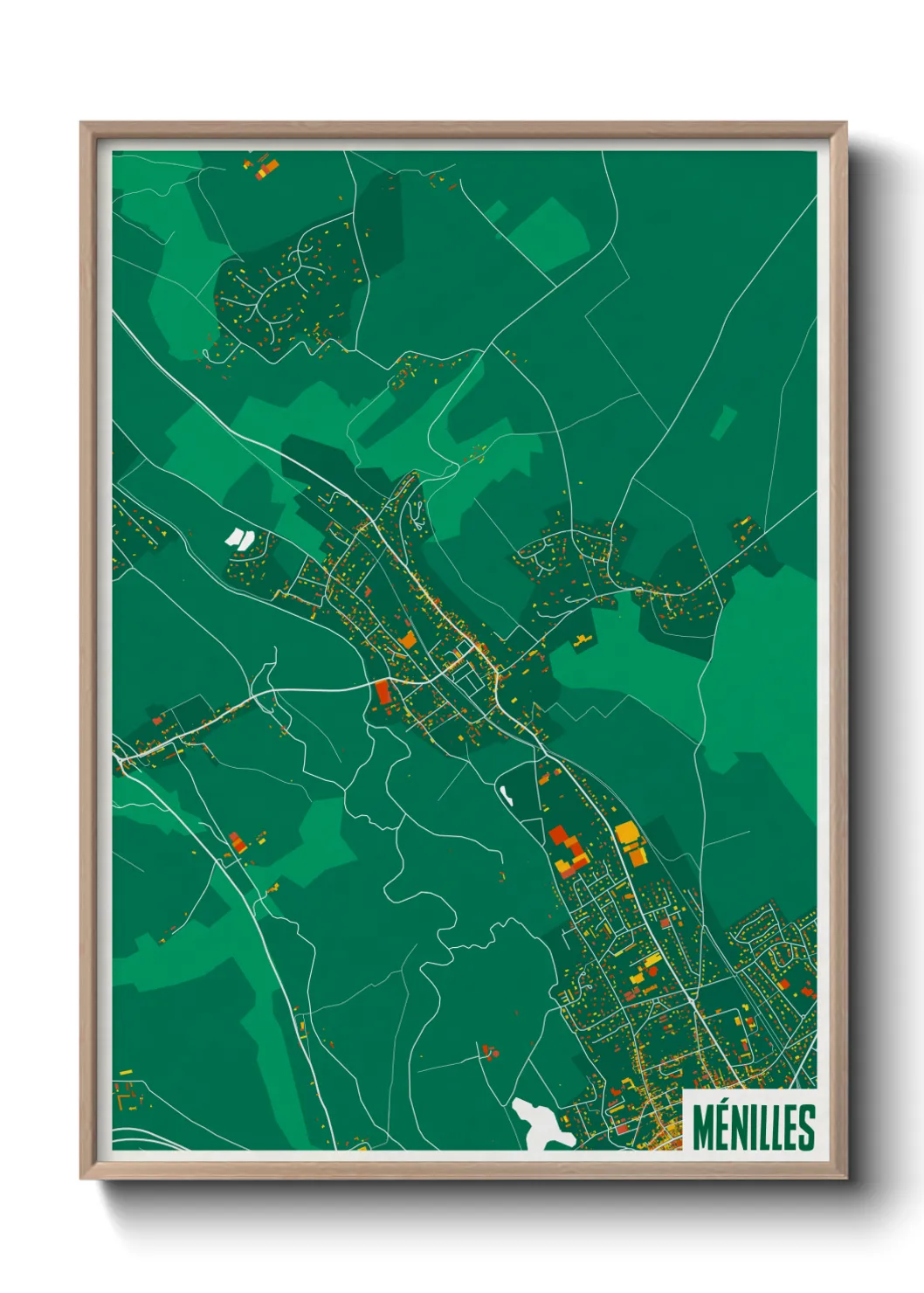 Une affiche de carte sur Ménilles