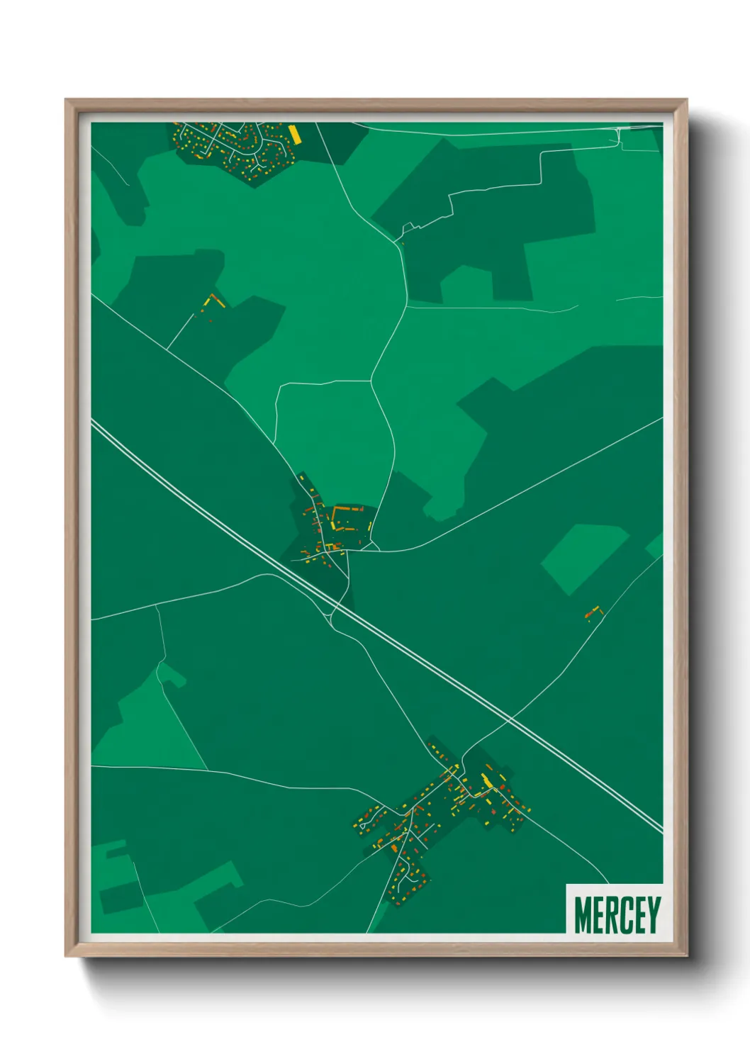 Une affiche de carte sur Mercey