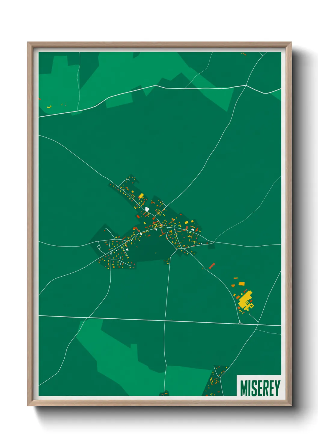 Une affiche de carte sur Miserey