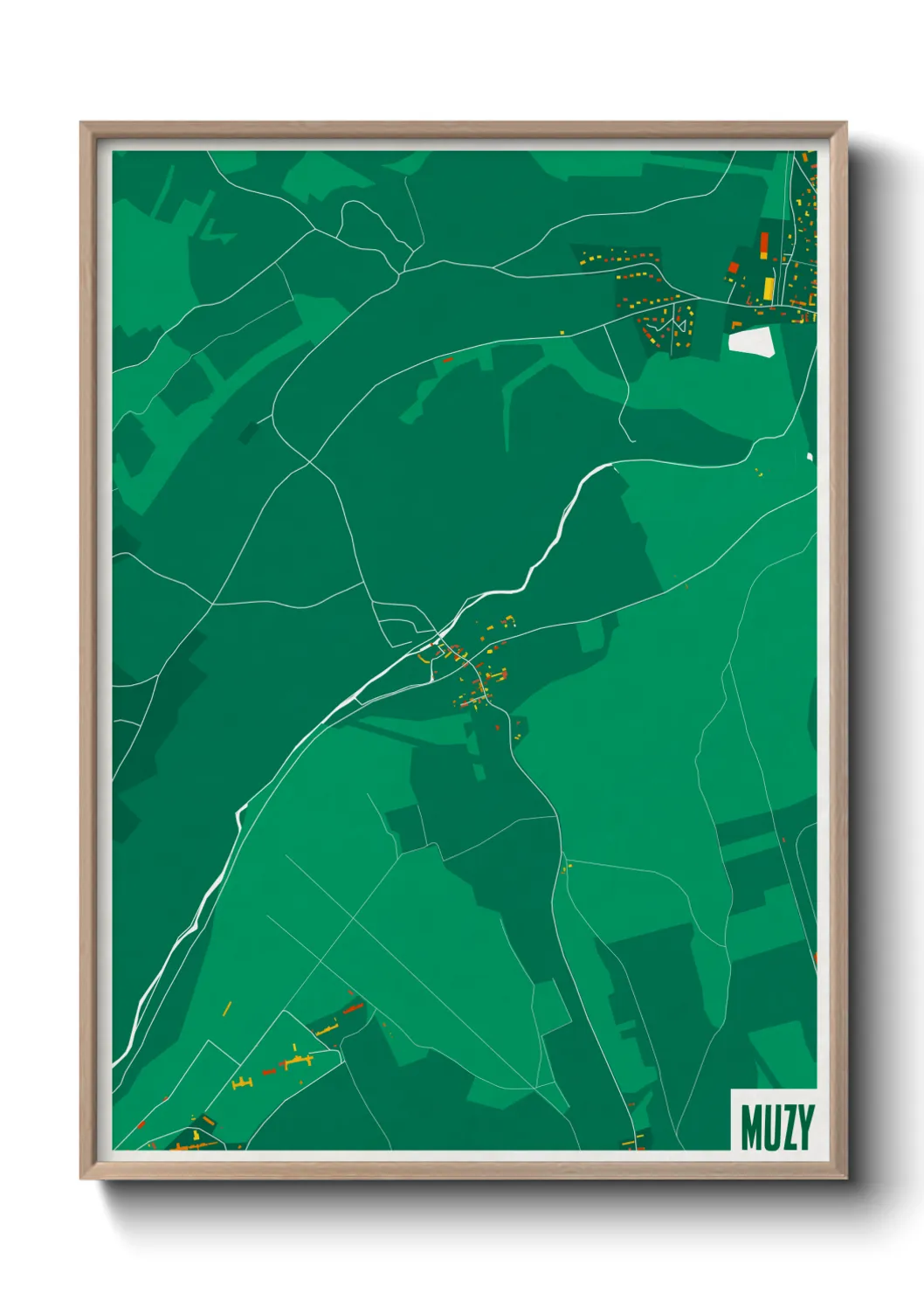 Une affiche de carte sur Muzy