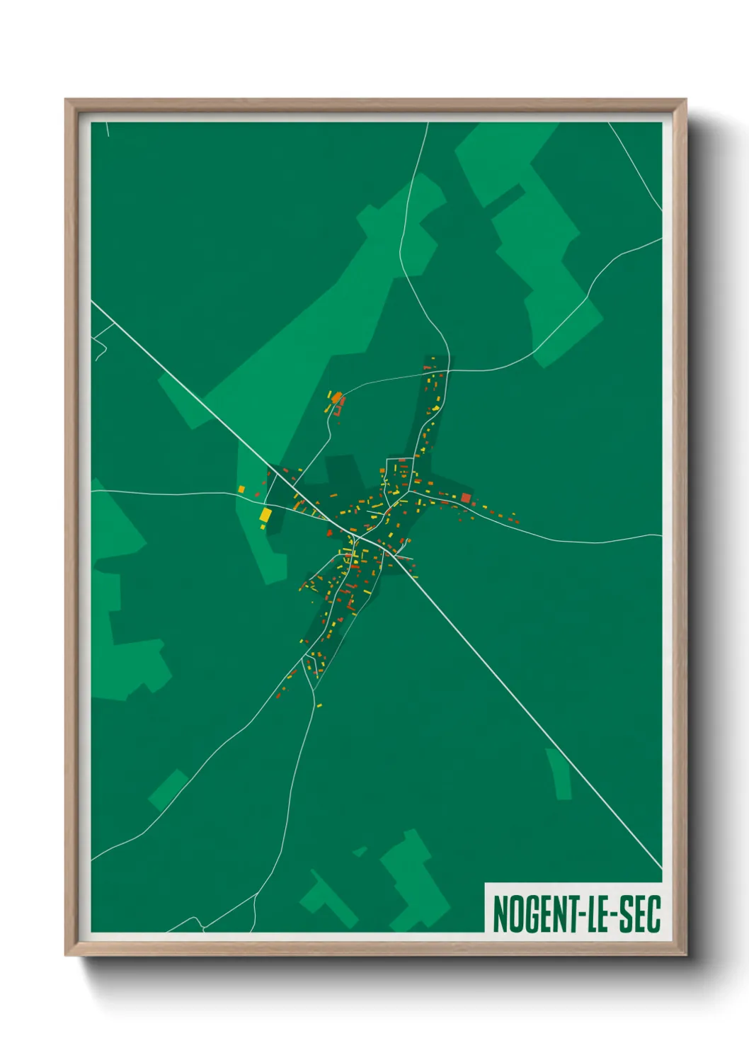 Une affiche de carte sur Nogent-le-Sec