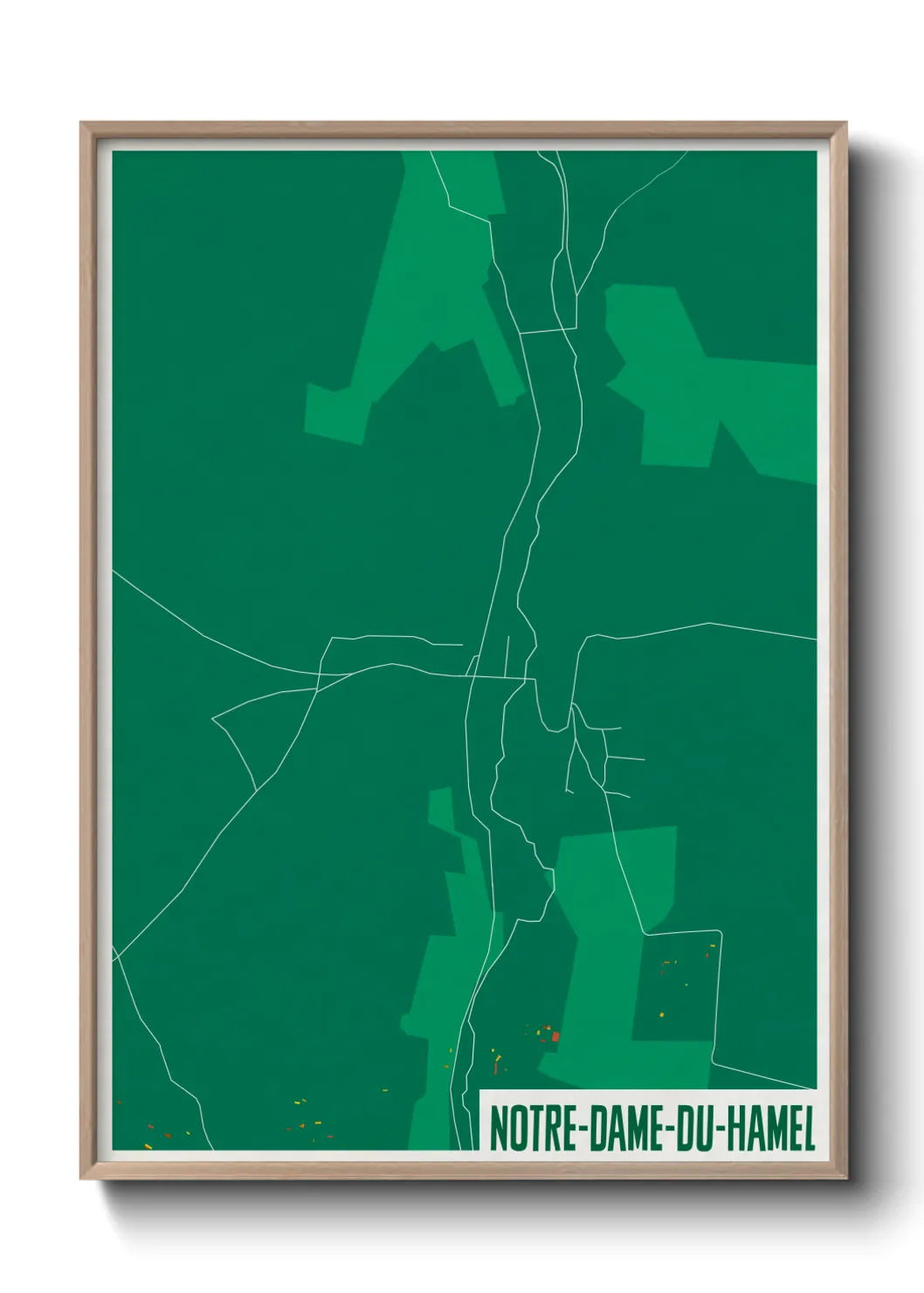 Une affiche de carte sur Notre-Dame-du-Hamel