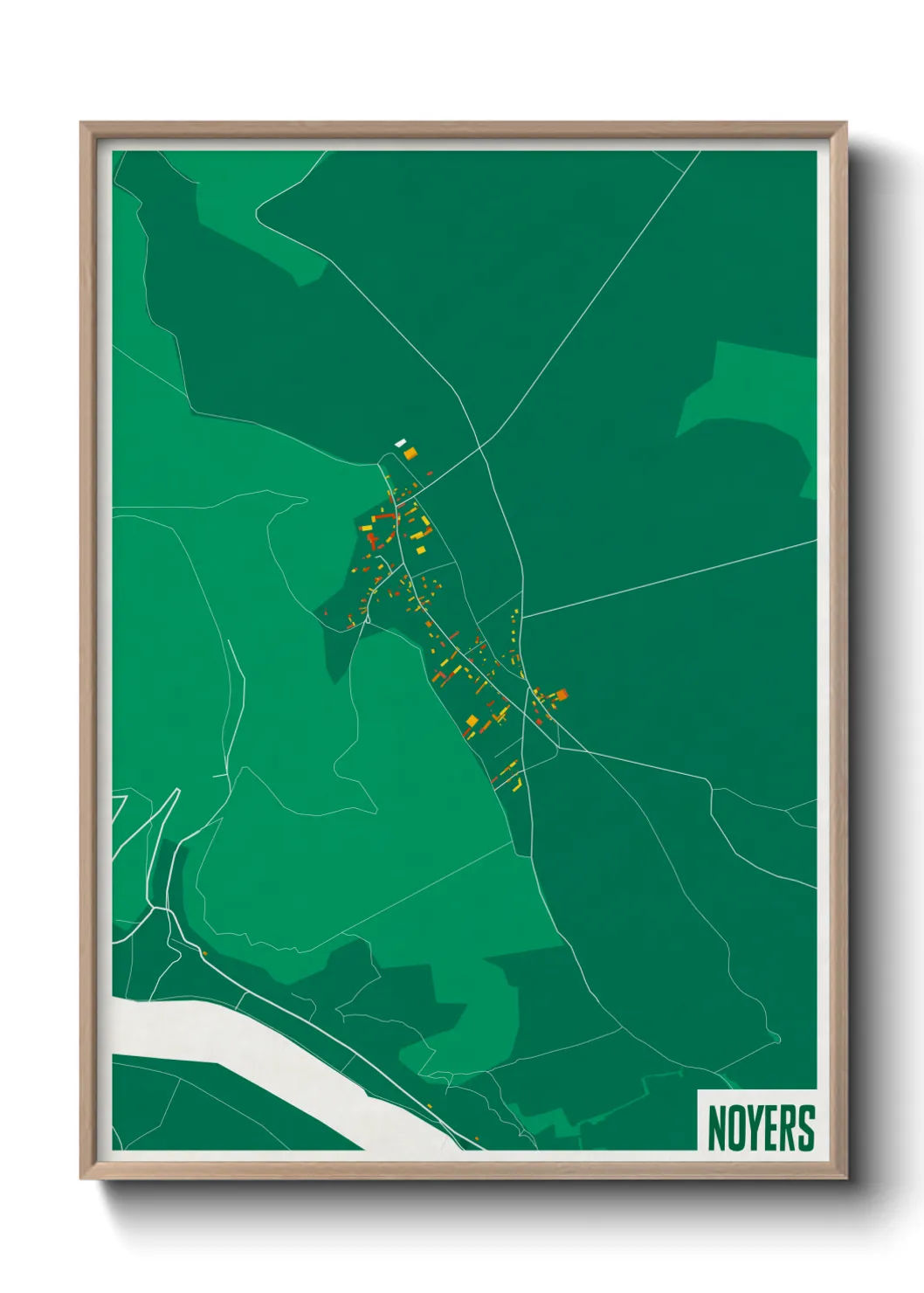 Une affiche de carte sur Noyers