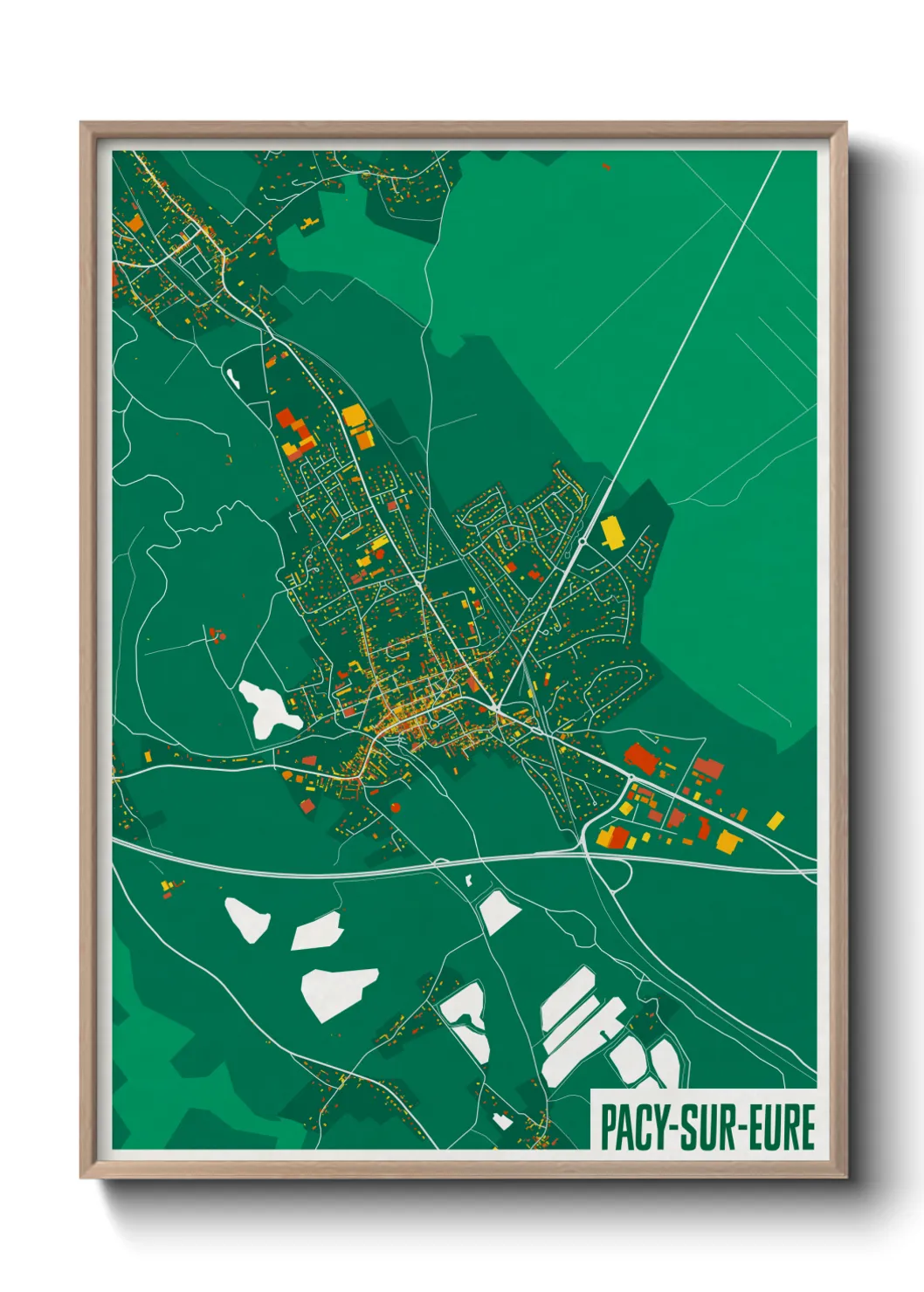 Une affiche de carte sur Pacy-sur-Eure