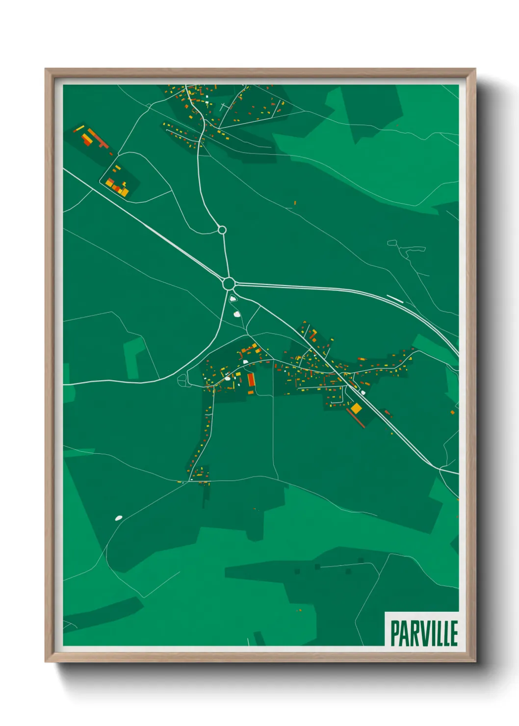 Une affiche de carte sur Parville
