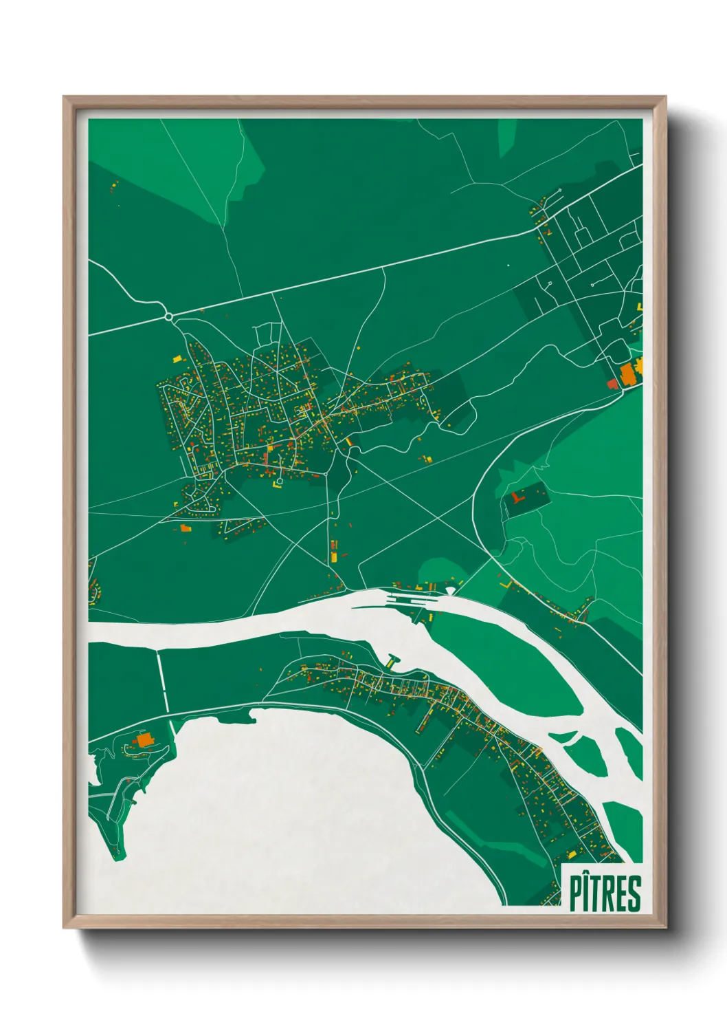 Une affiche de carte sur Pîtres