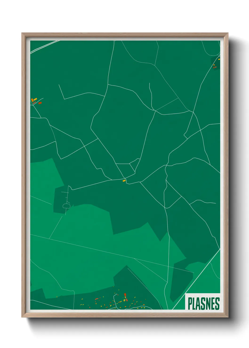 Une affiche de carte sur Plasnes