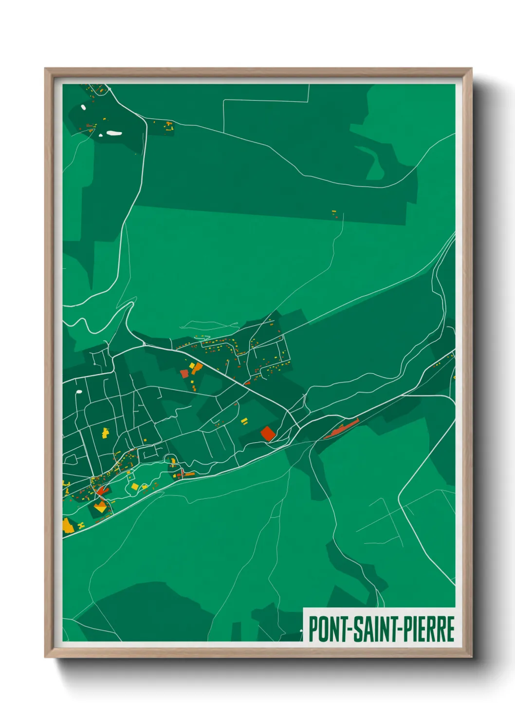 Une affiche de carte sur Pont-Saint-Pierre