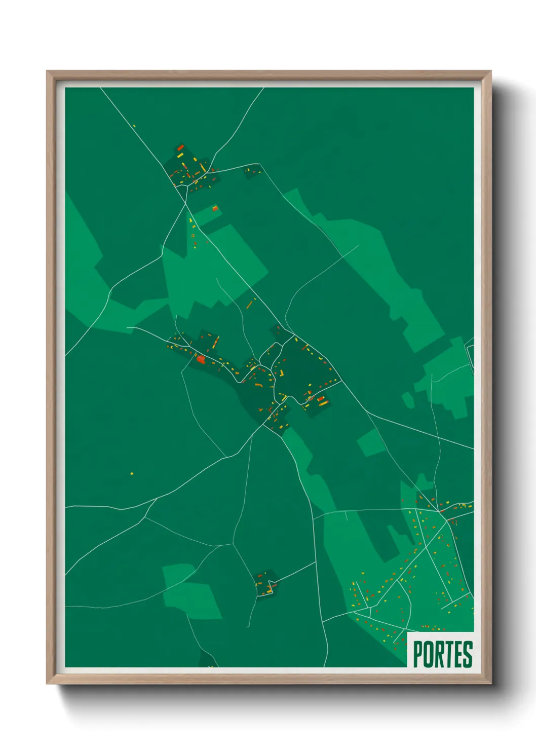 Une affiche de carte sur Portes