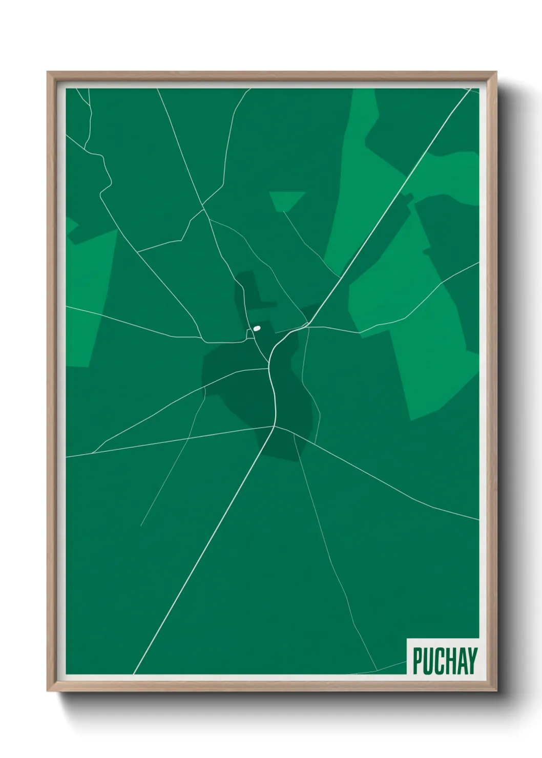 Une affiche de carte sur Puchay