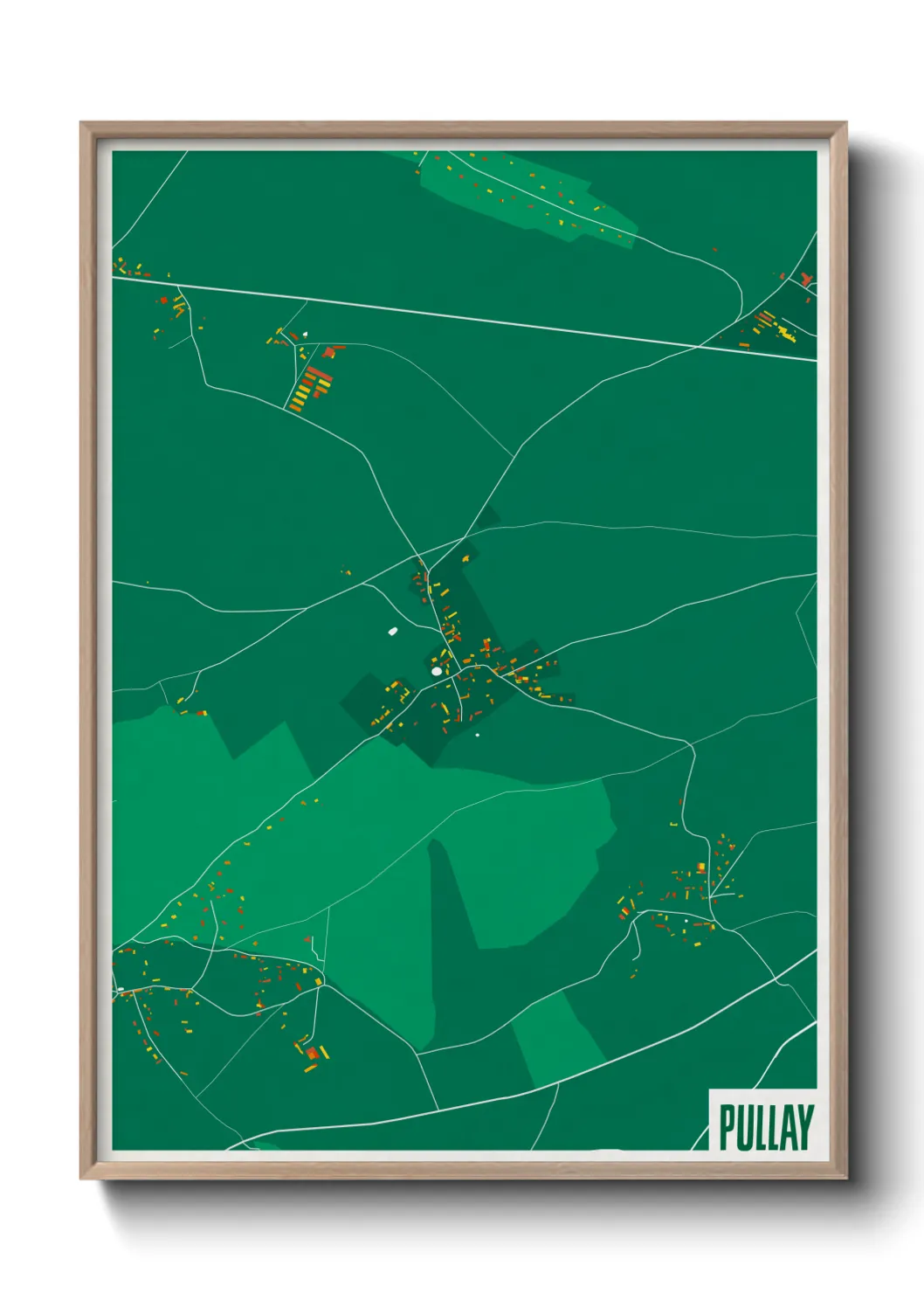Une affiche de carte sur Pullay