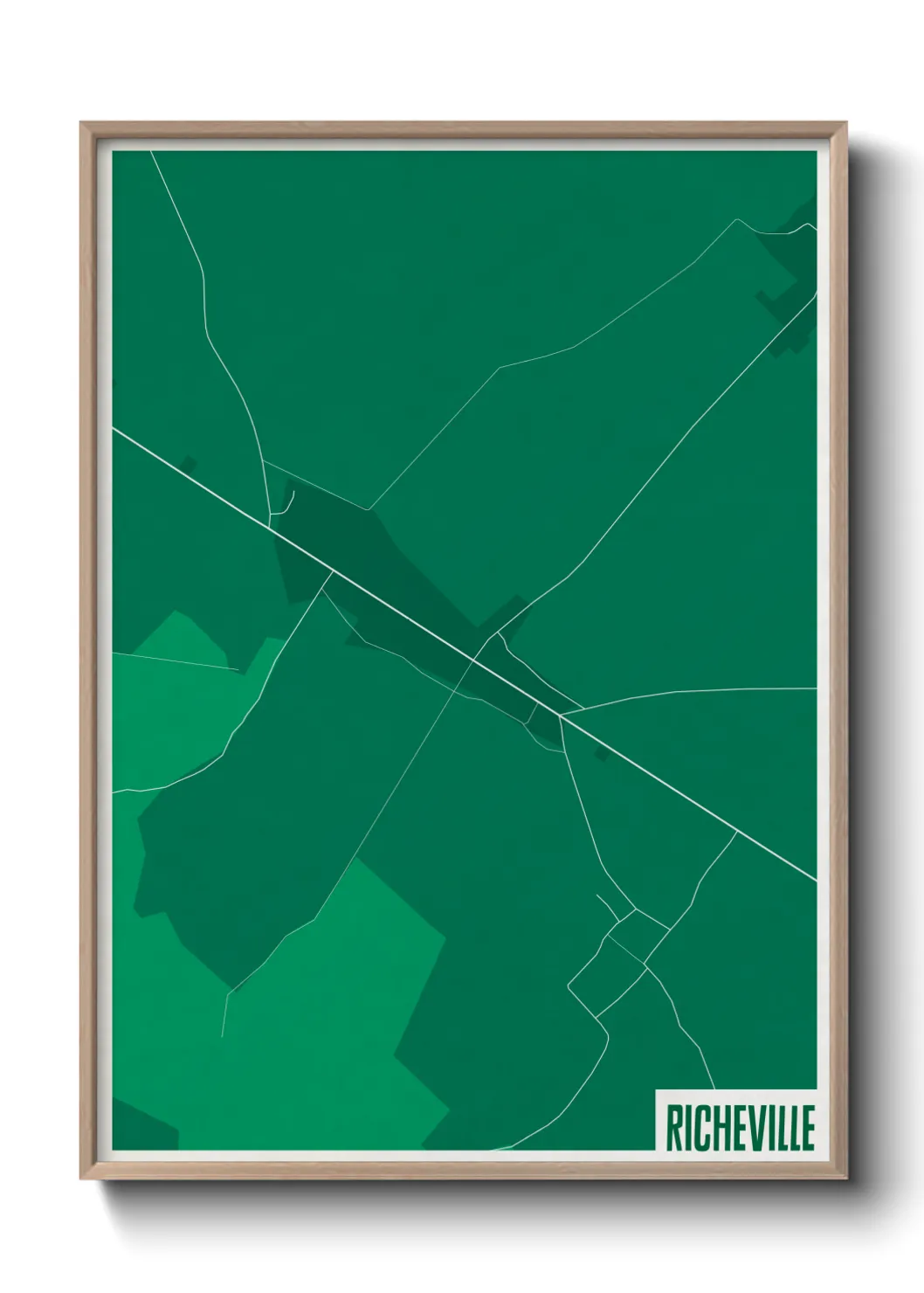 Une affiche de carte sur Richeville