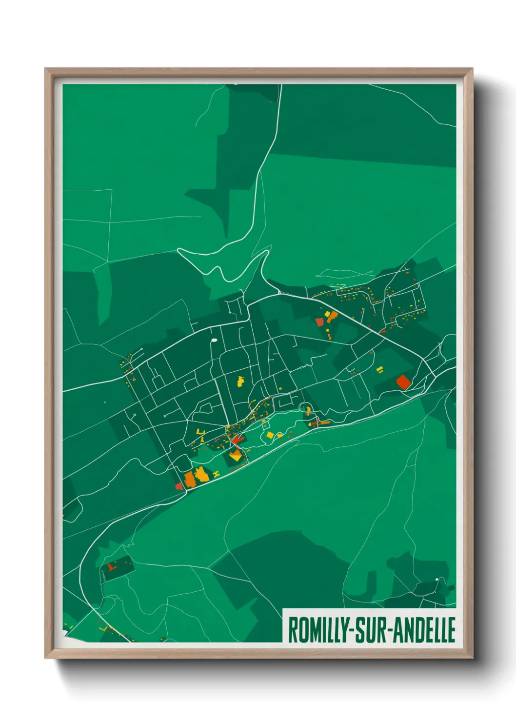 Une affiche de carte sur Romilly-sur-Andelle