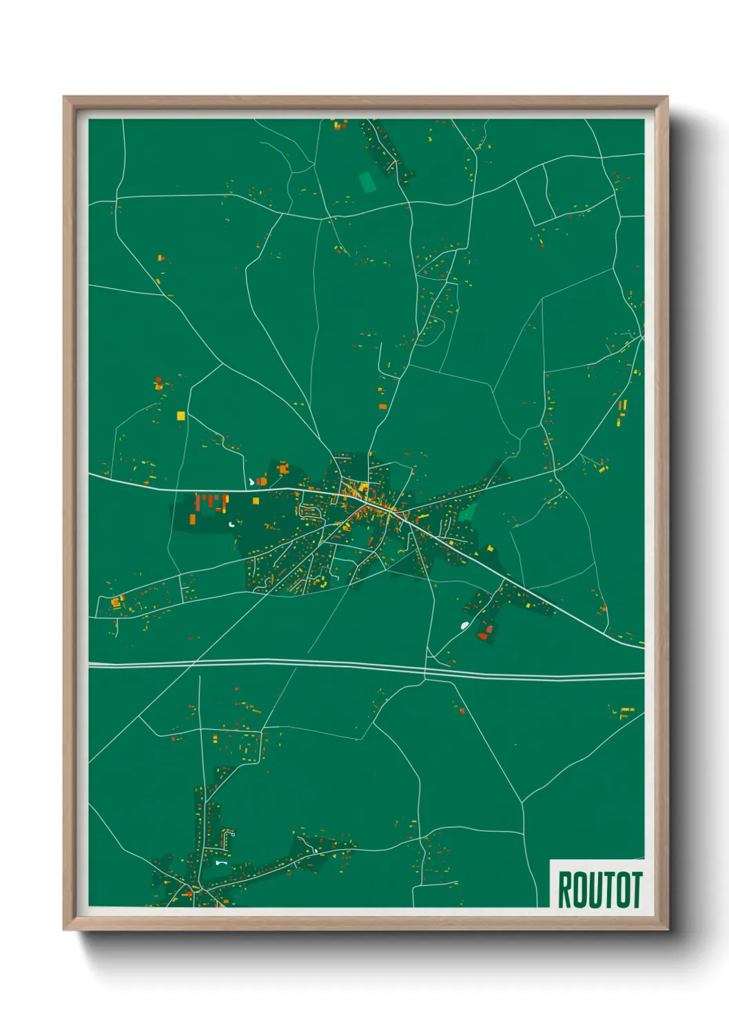 Une affiche de carte sur Routot