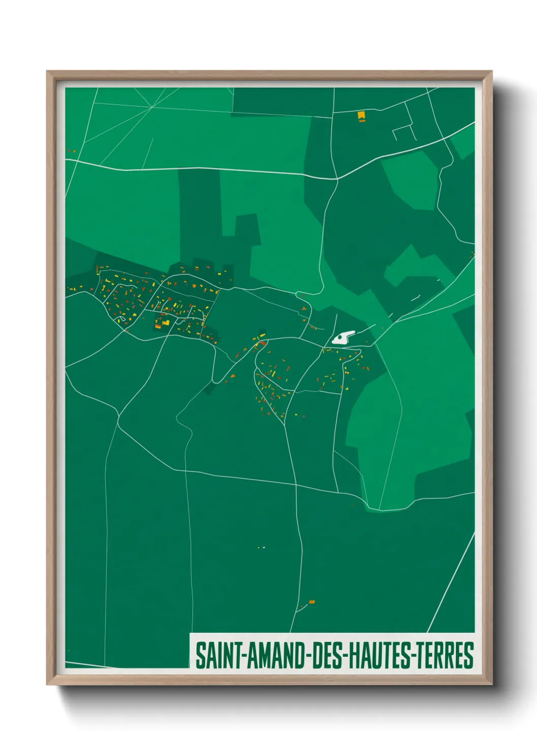 Une affiche de carte sur Saint-Amand-des-Hautes-Terres
