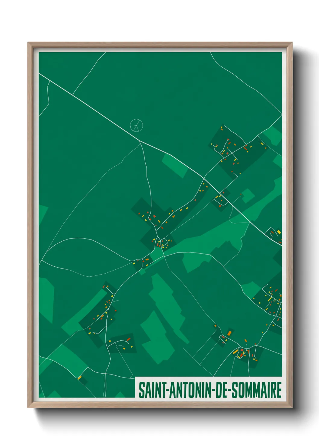 Une affiche de carte sur Saint-Antonin-de-Sommaire