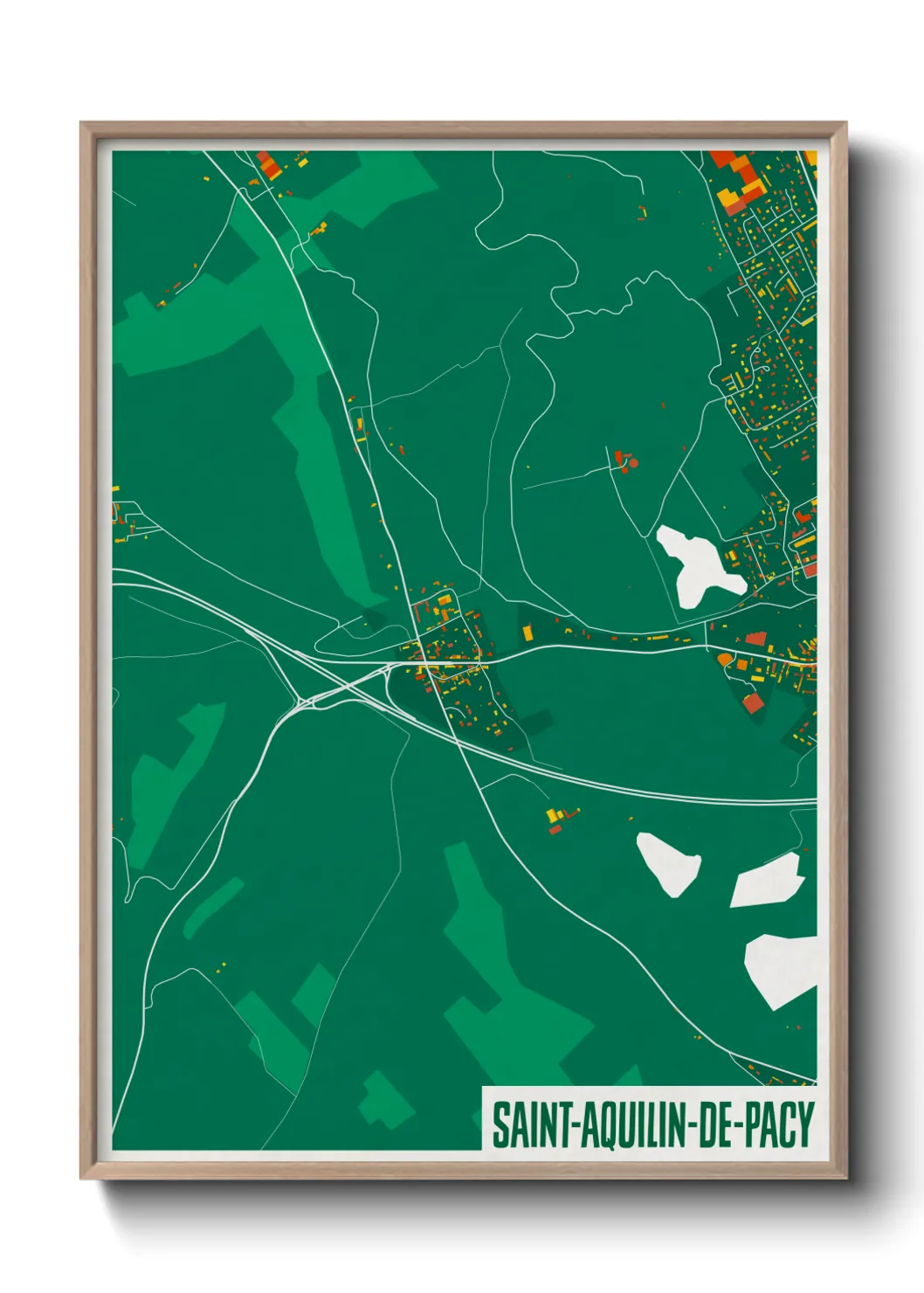 Une affiche de carte sur Saint-Aquilin-de-Pacy
