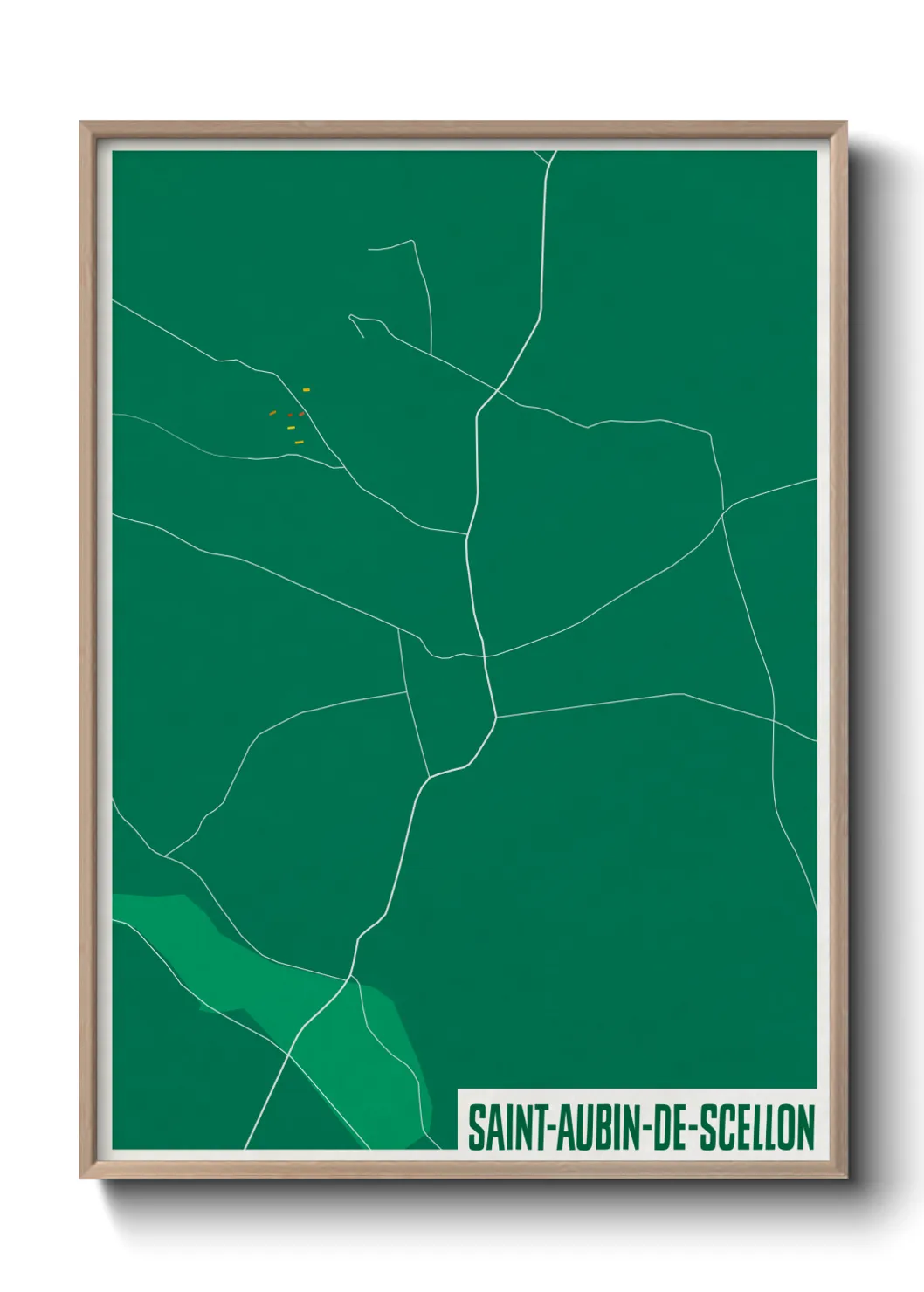 Une affiche de carte sur Saint-Aubin-de-Scellon