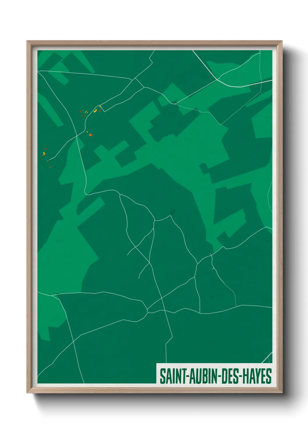 Une affiche de carte sur Saint-Aubin-des-Hayes