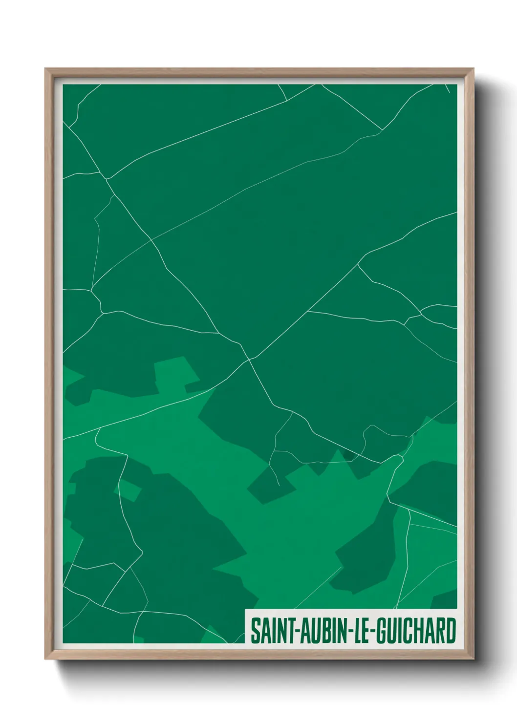 Une affiche de carte sur Saint-Aubin-le-Guichard