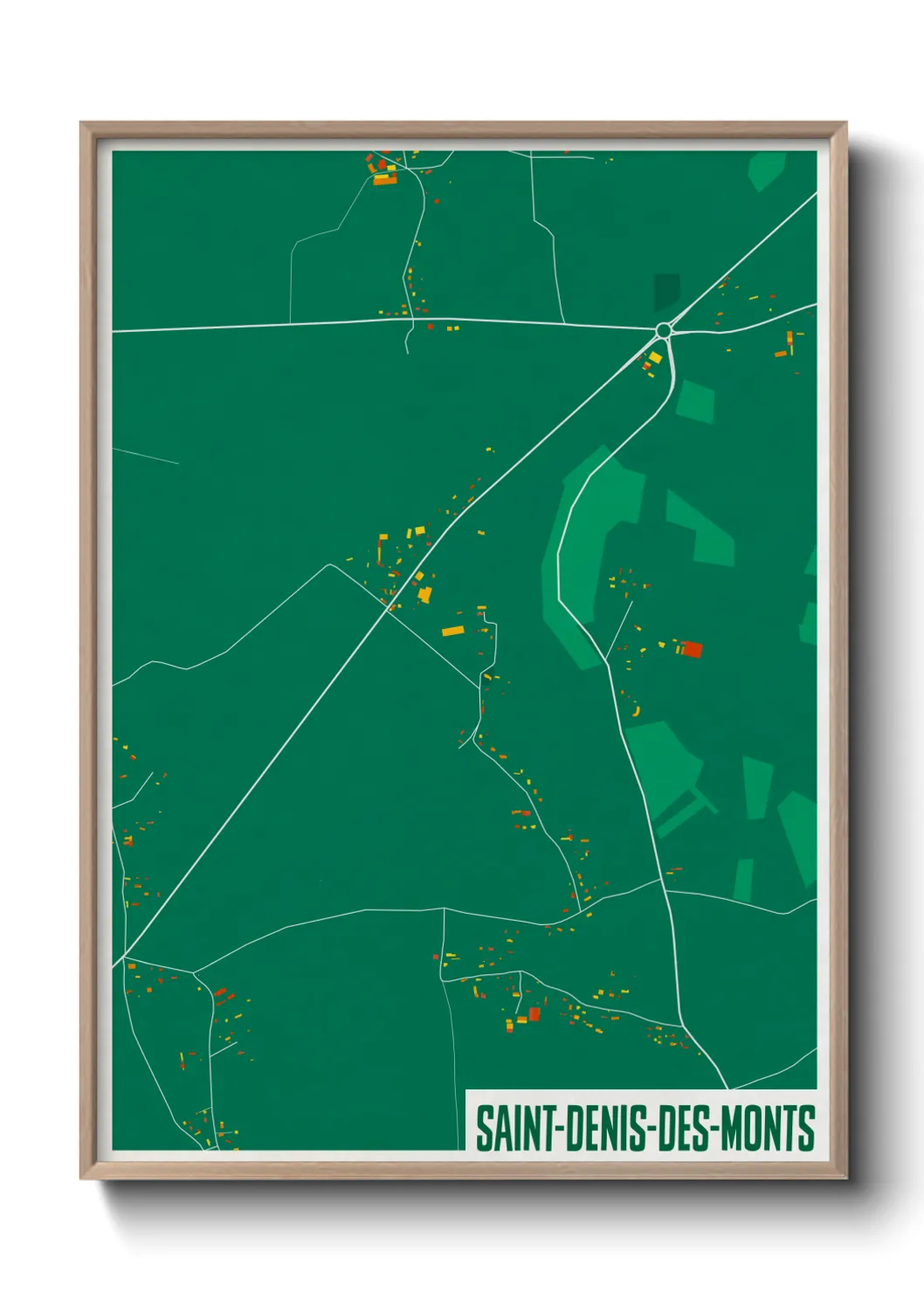 Une affiche de carte sur Saint-Denis-des-Monts