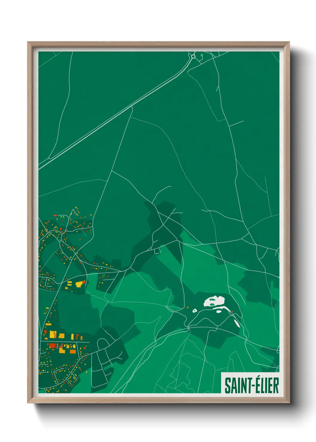 Une affiche de carte sur Saint-Élier