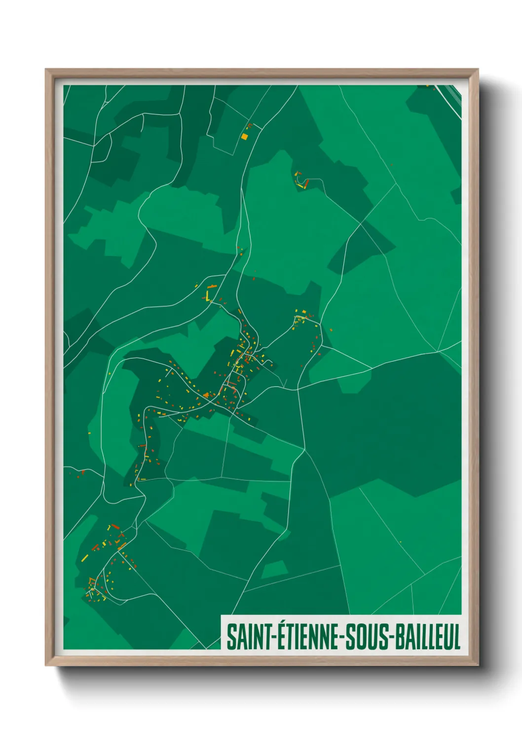 Une affiche de carte sur Saint-Étienne-sous-Bailleul