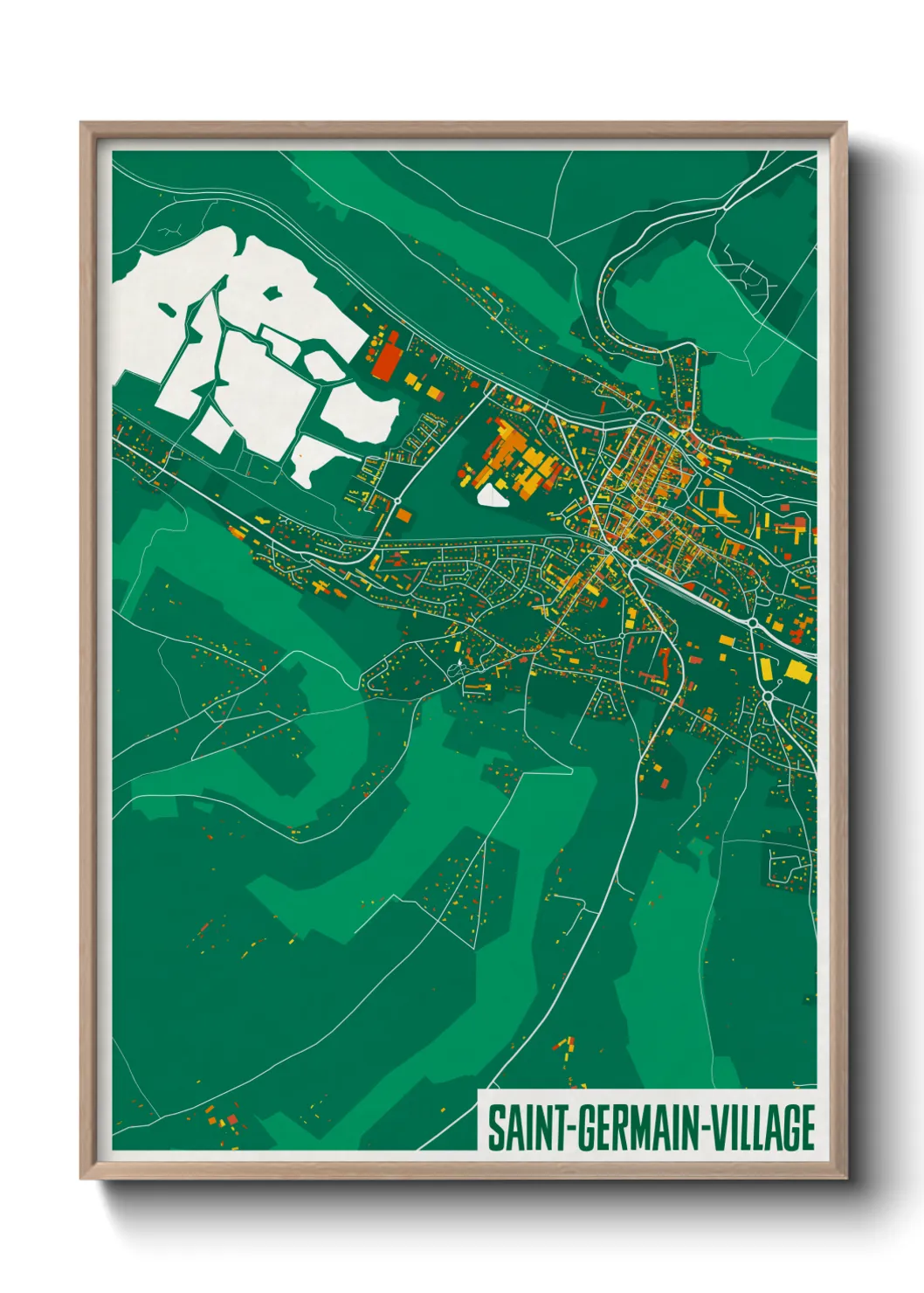 Une affiche de carte sur Saint-Germain-Village